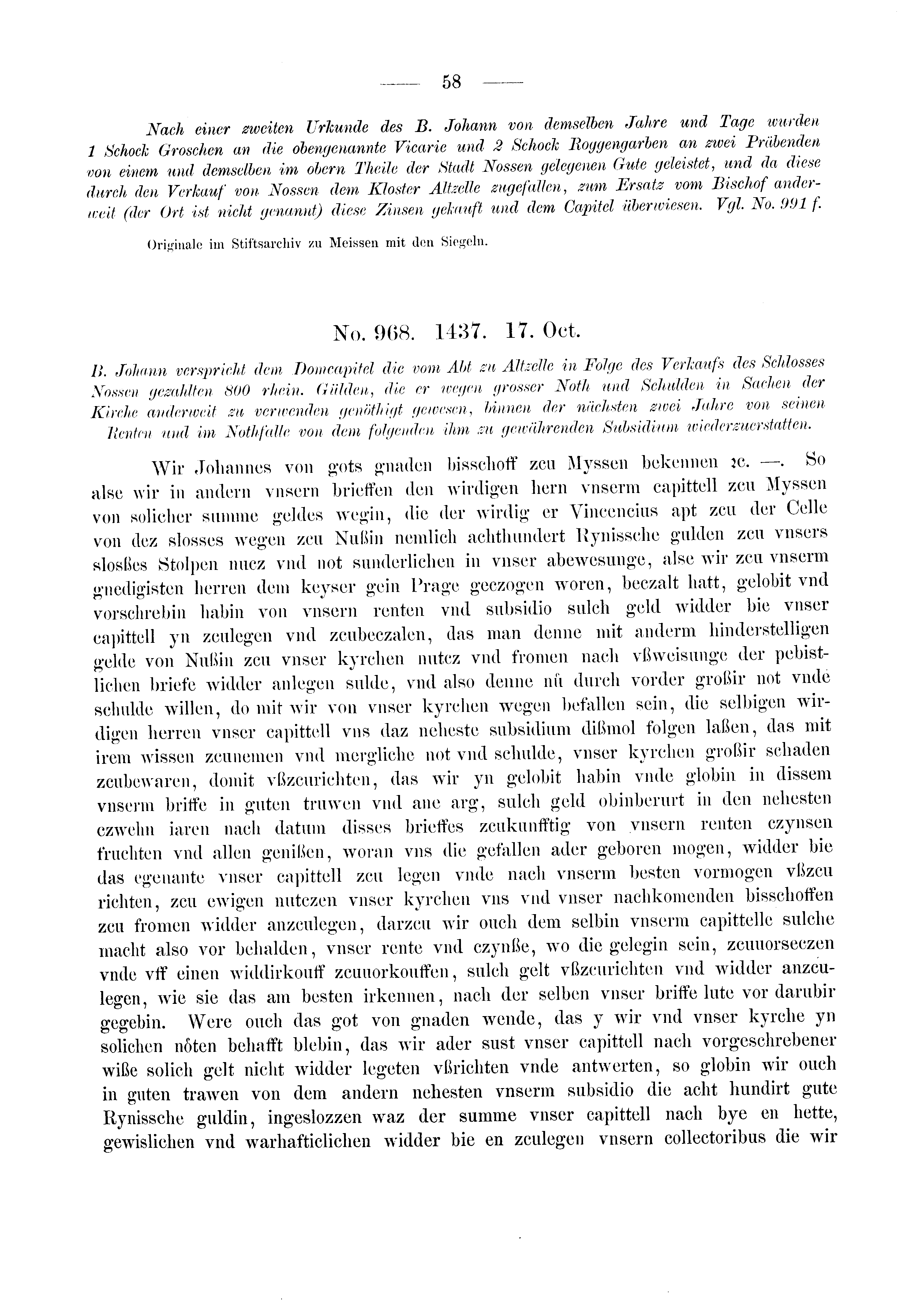 Historische Urkunde Seite 58 aus Band cds2_03