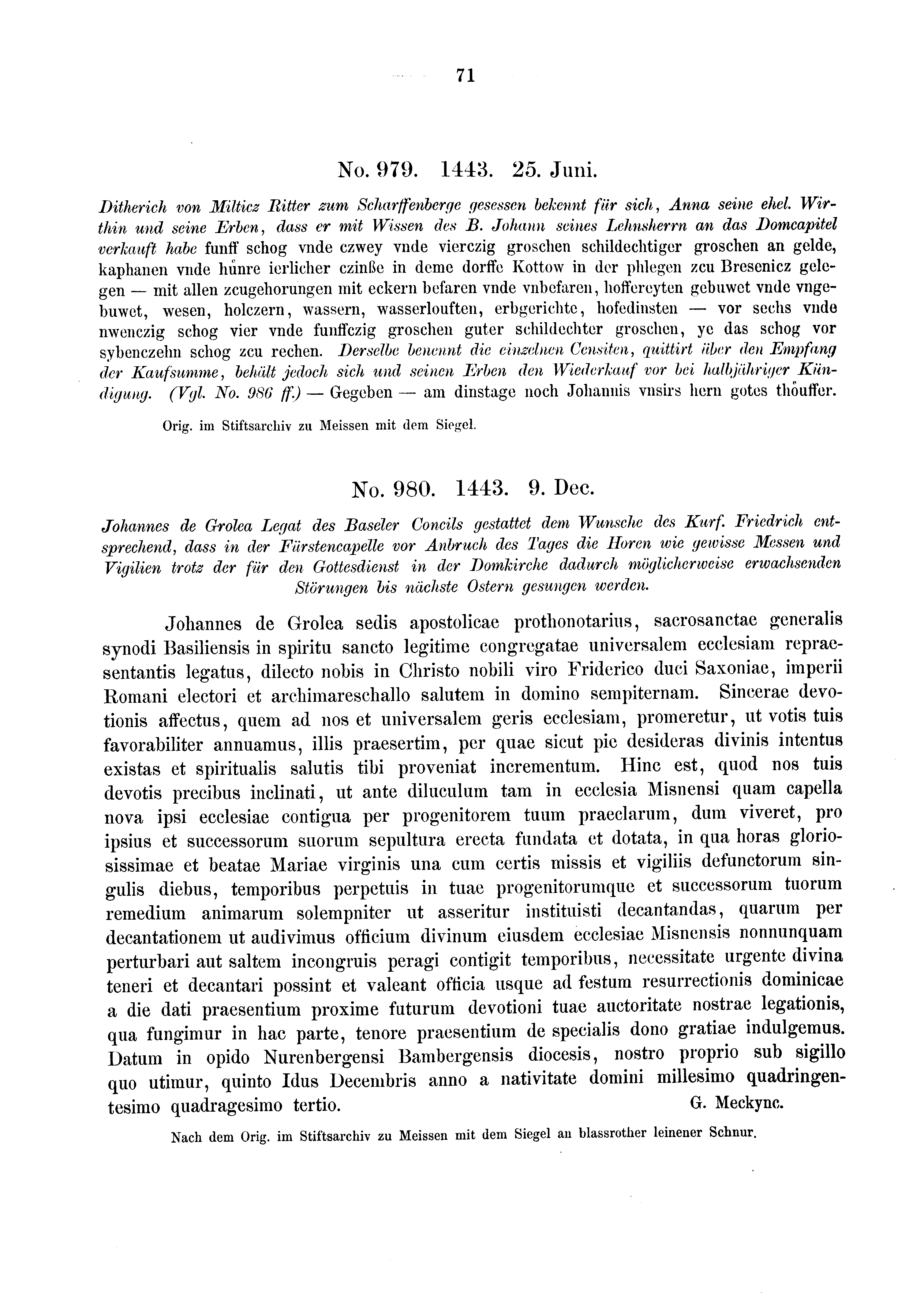 Historische Urkunde Seite 71 aus Band cds2_03