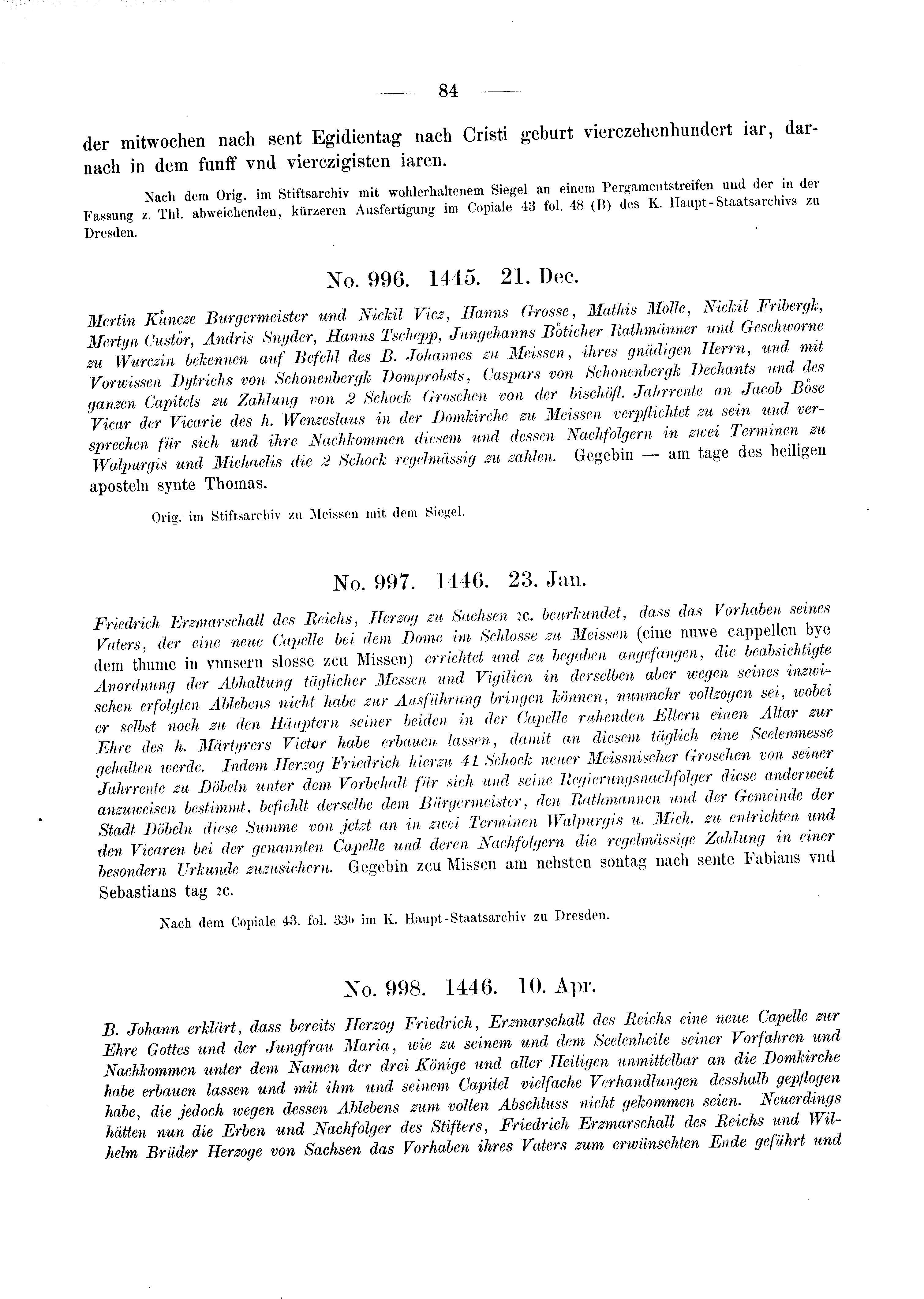 Historische Urkunde Seite 84 aus Band cds2_03