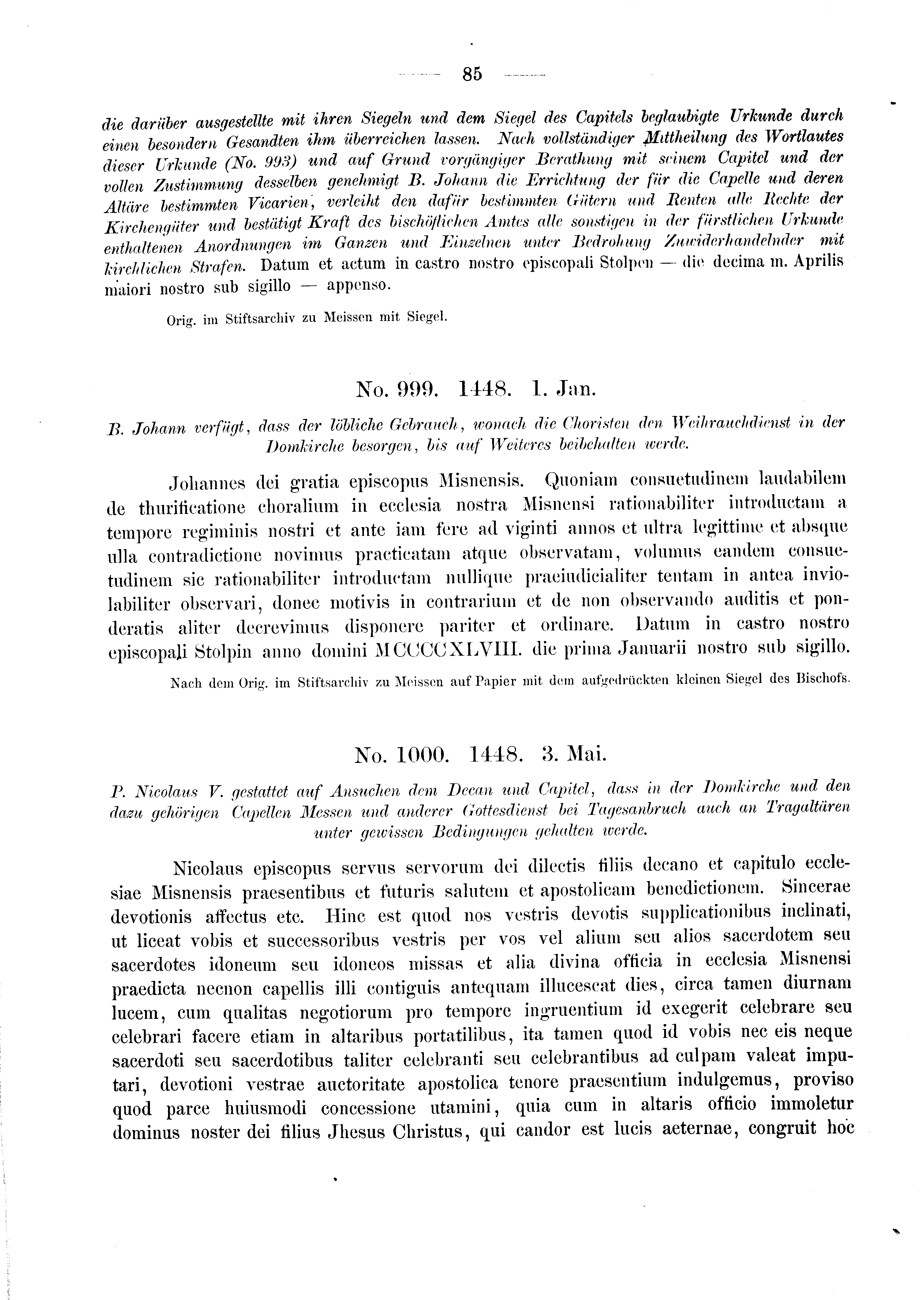 Historische Urkunde Seite 85 aus Band cds2_03