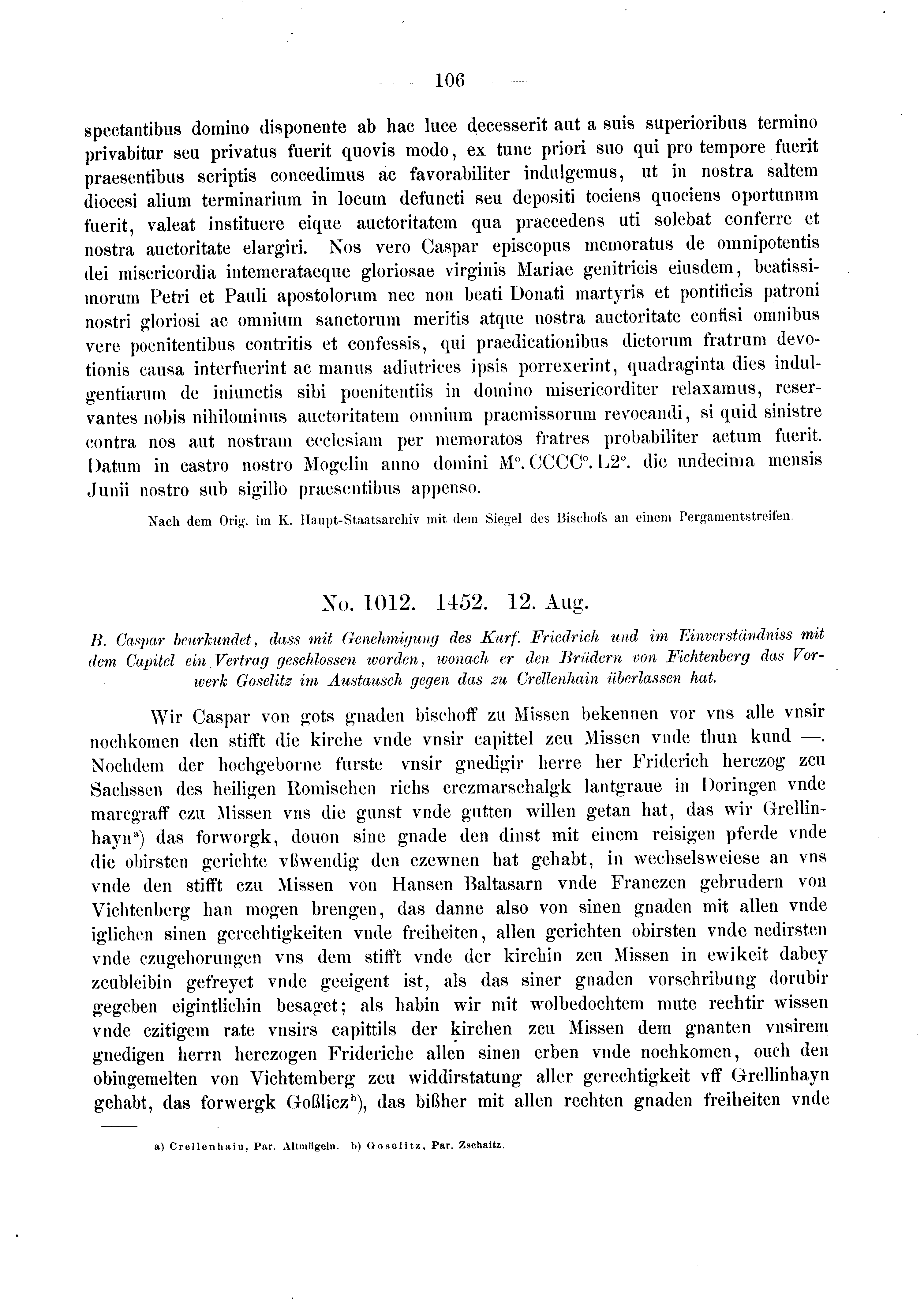 Historische Urkunde Seite 106 aus Band cds2_03