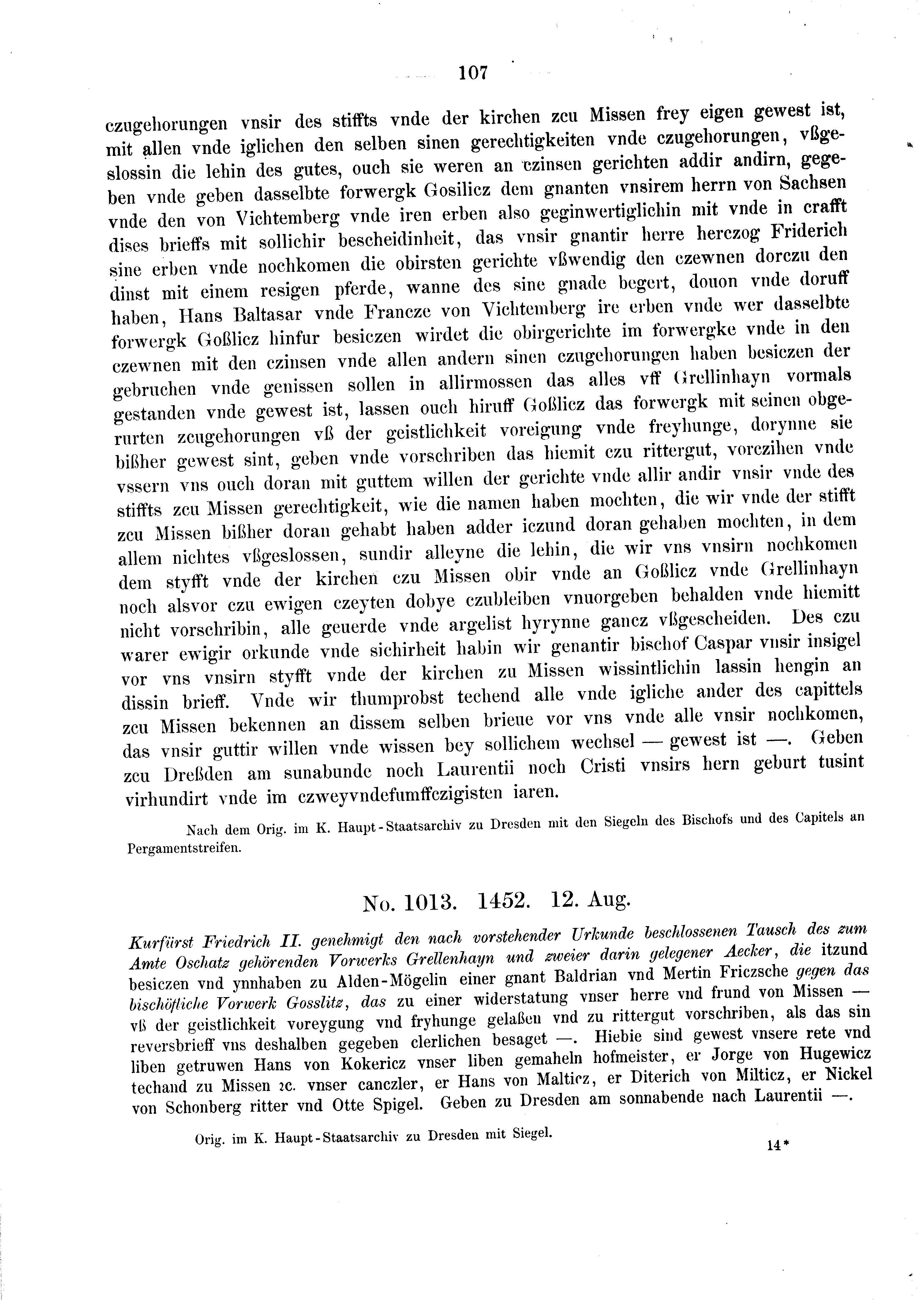 Historische Urkunde Seite 107 aus Band cds2_03