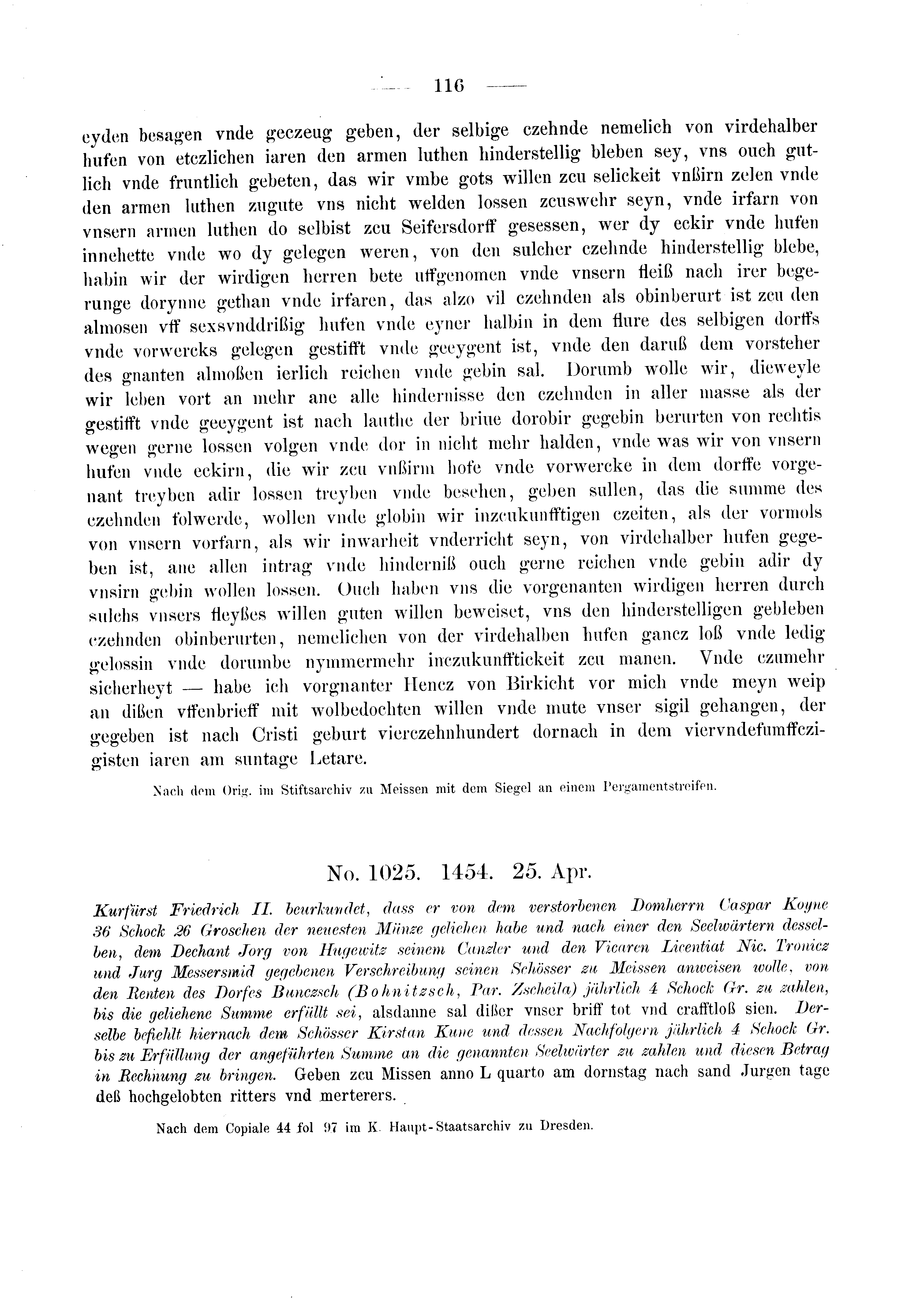 Historische Urkunde Seite 116 aus Band cds2_03