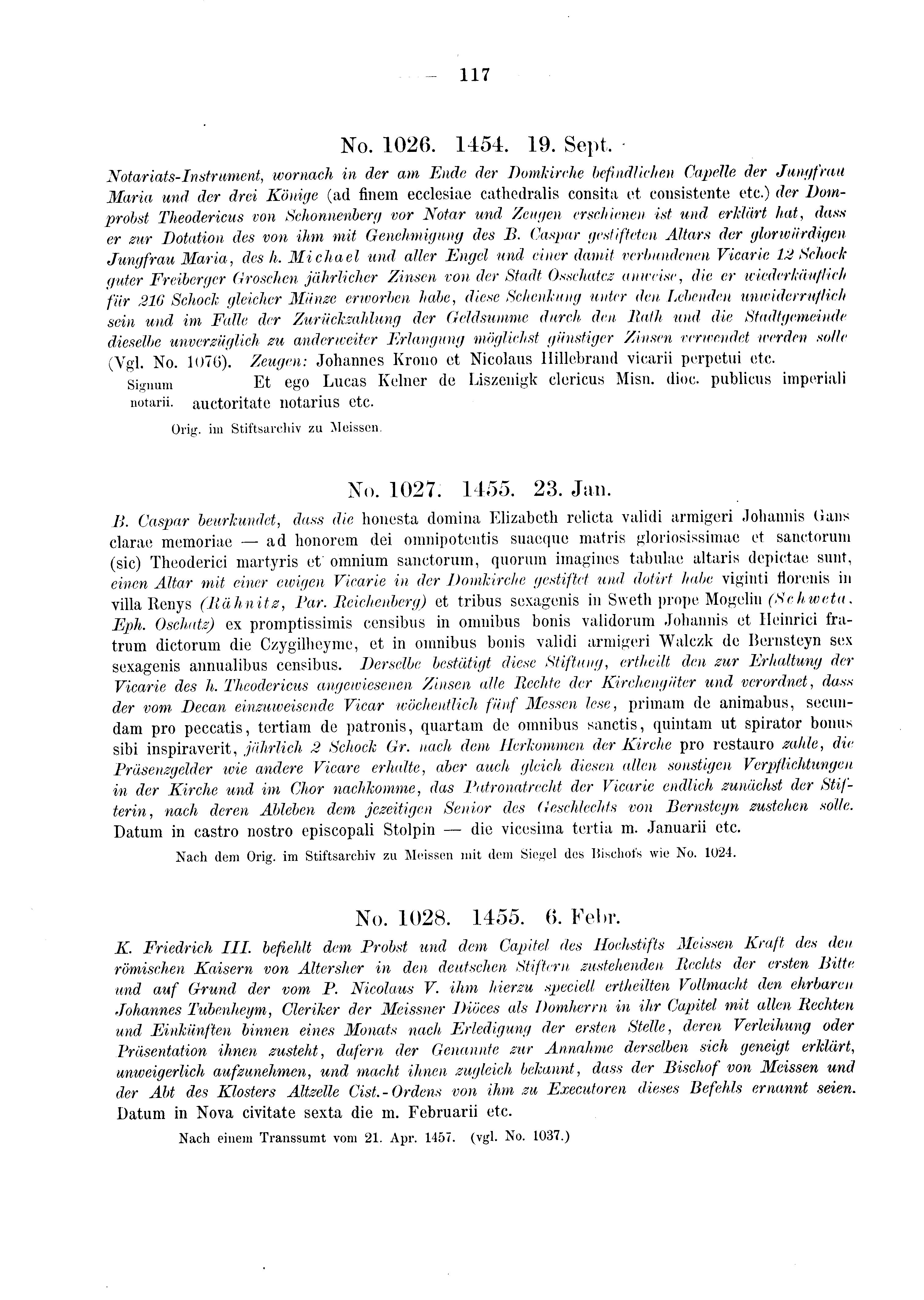 Historische Urkunde Seite 117 aus Band cds2_03