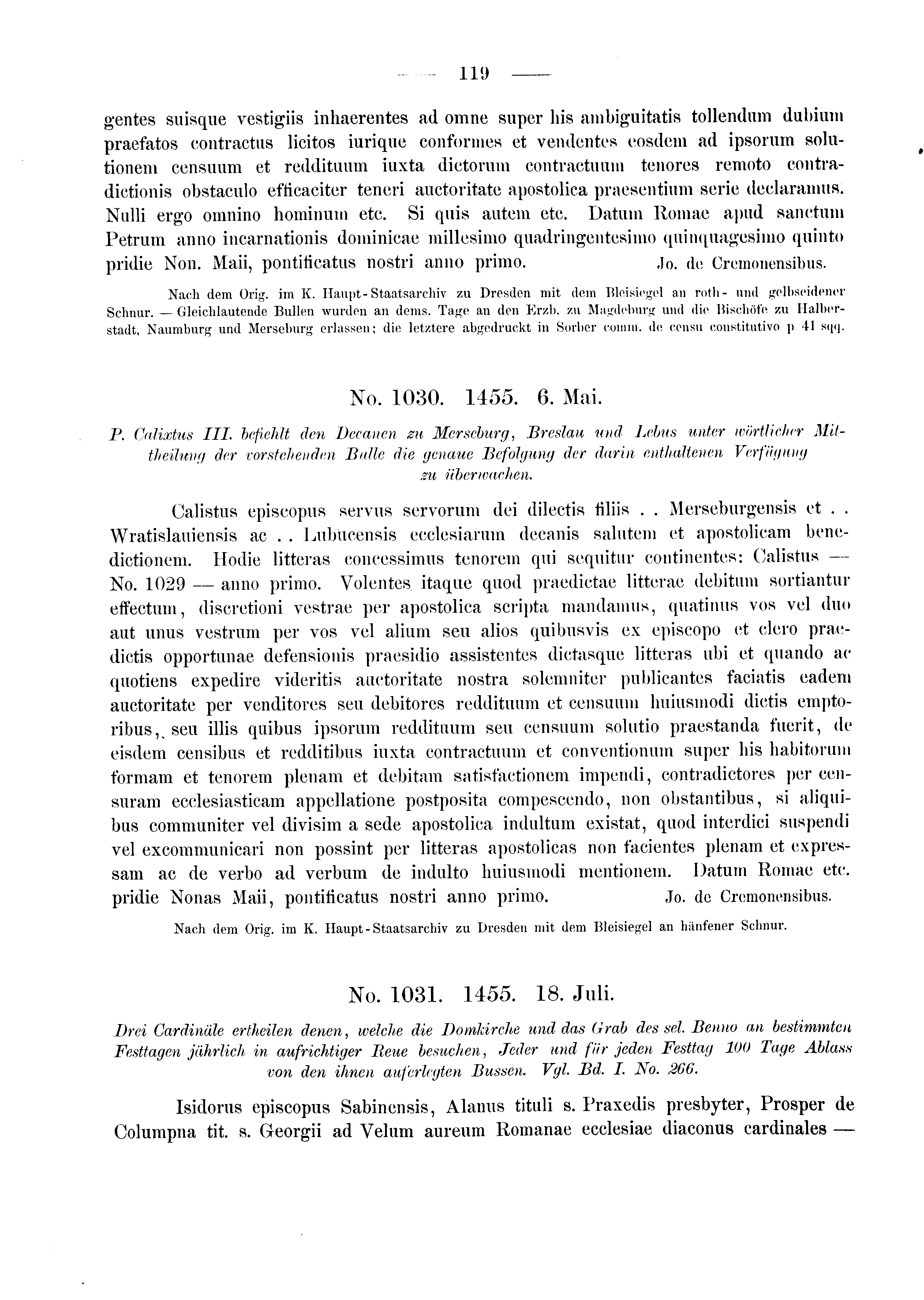 Historische Urkunde Seite 119 aus Band cds2_03