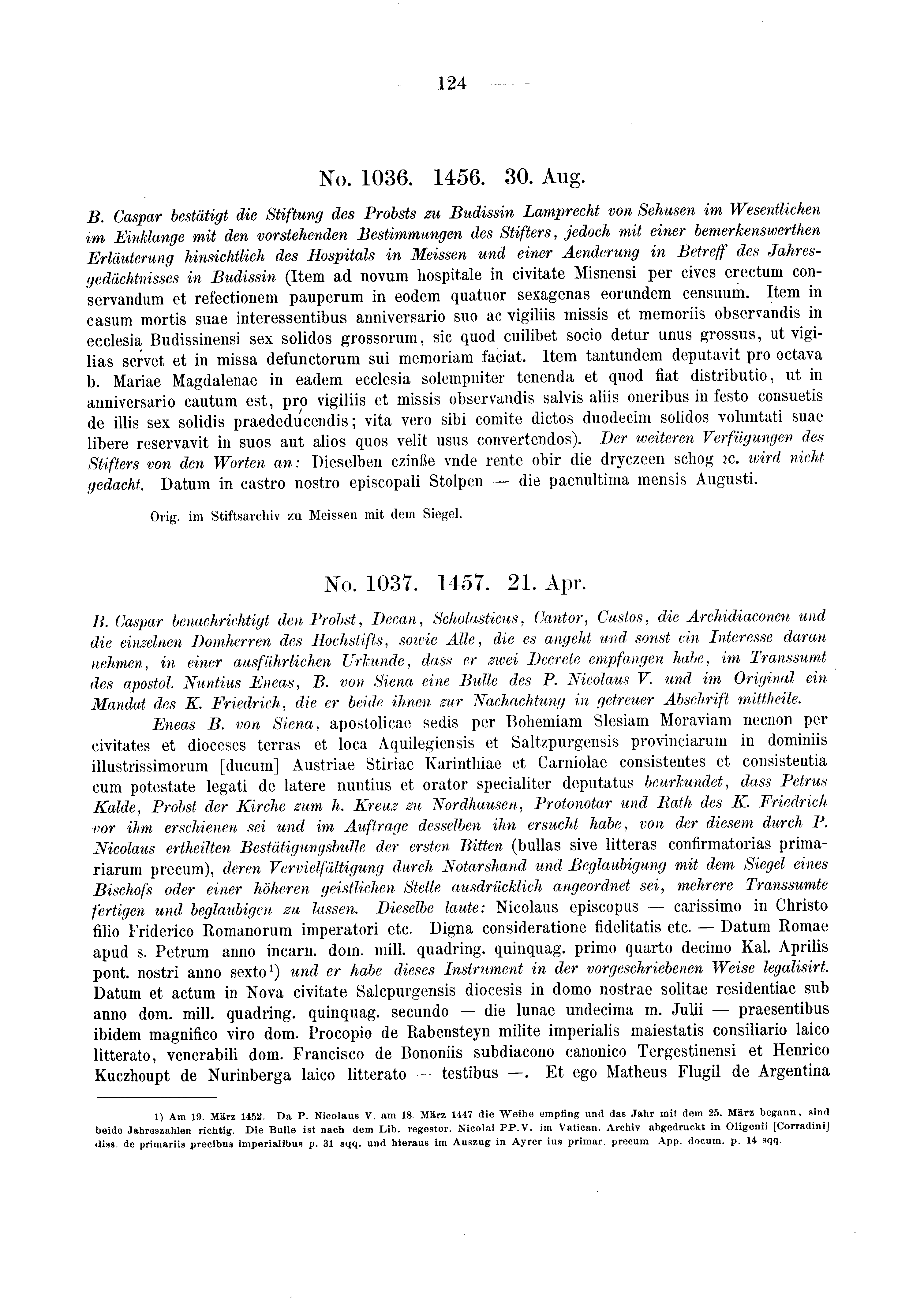 Historische Urkunde Seite 124 aus Band cds2_03