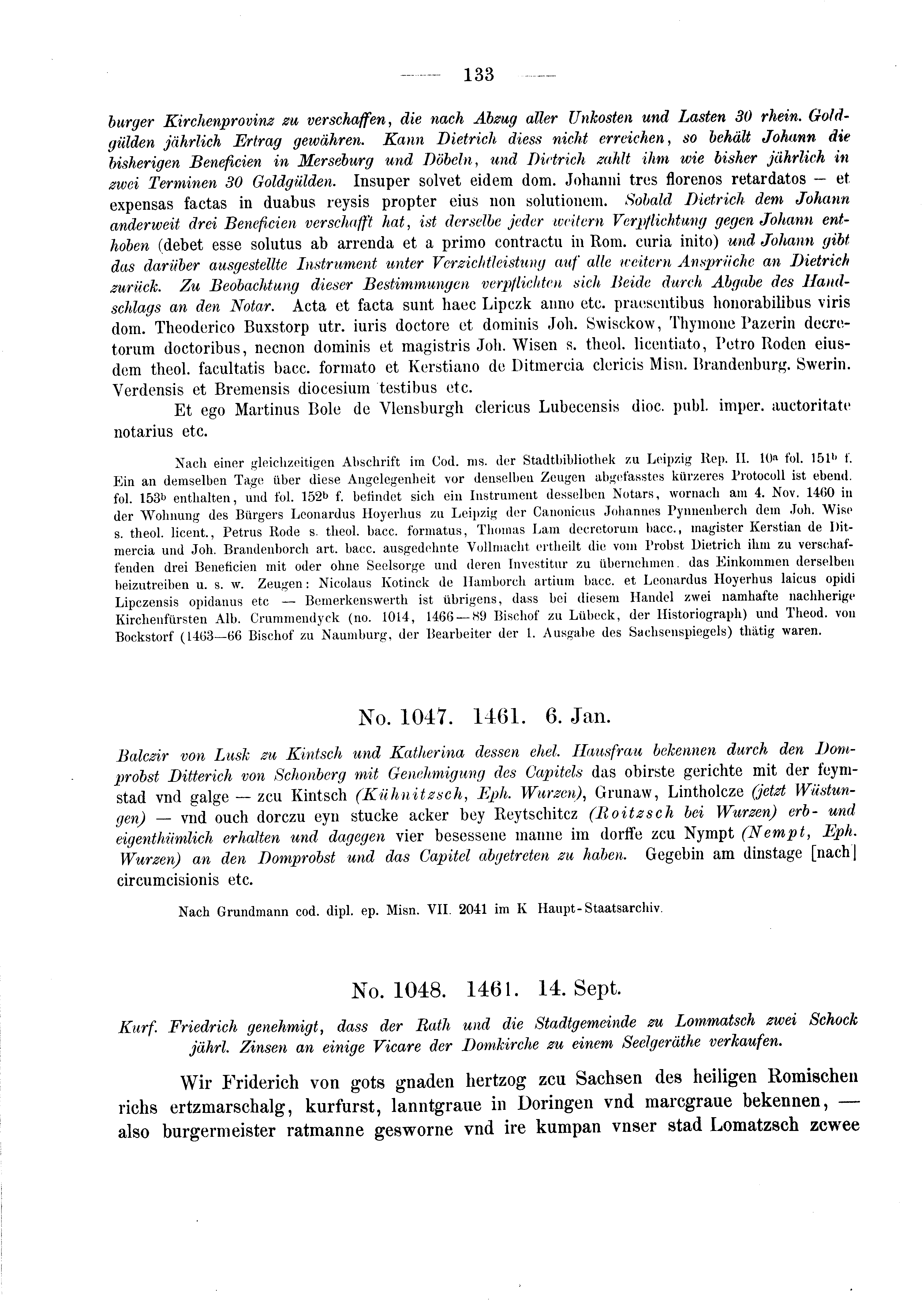 Historische Urkunde Seite 133 aus Band cds2_03