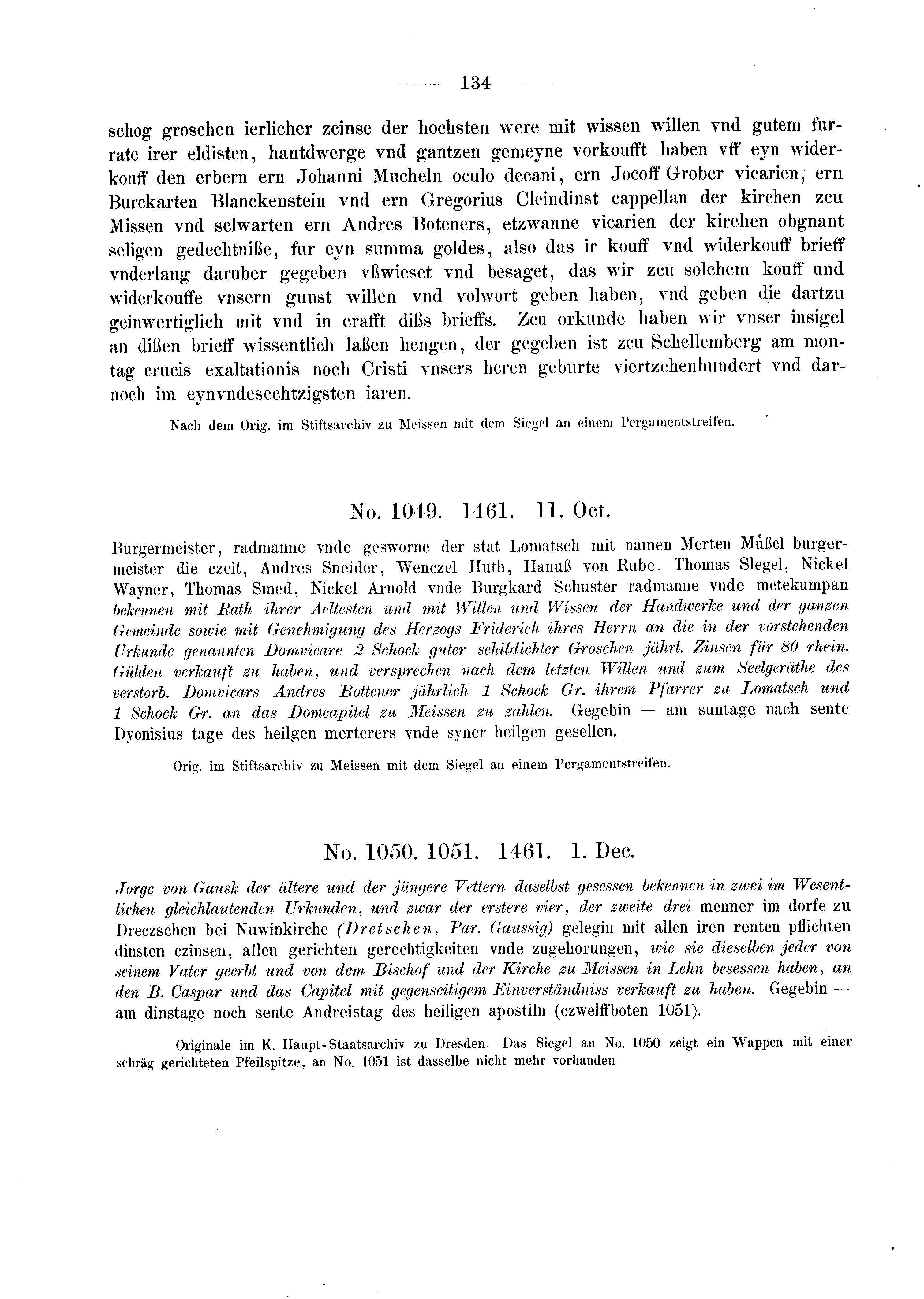 Historische Urkunde Seite 134 aus Band cds2_03