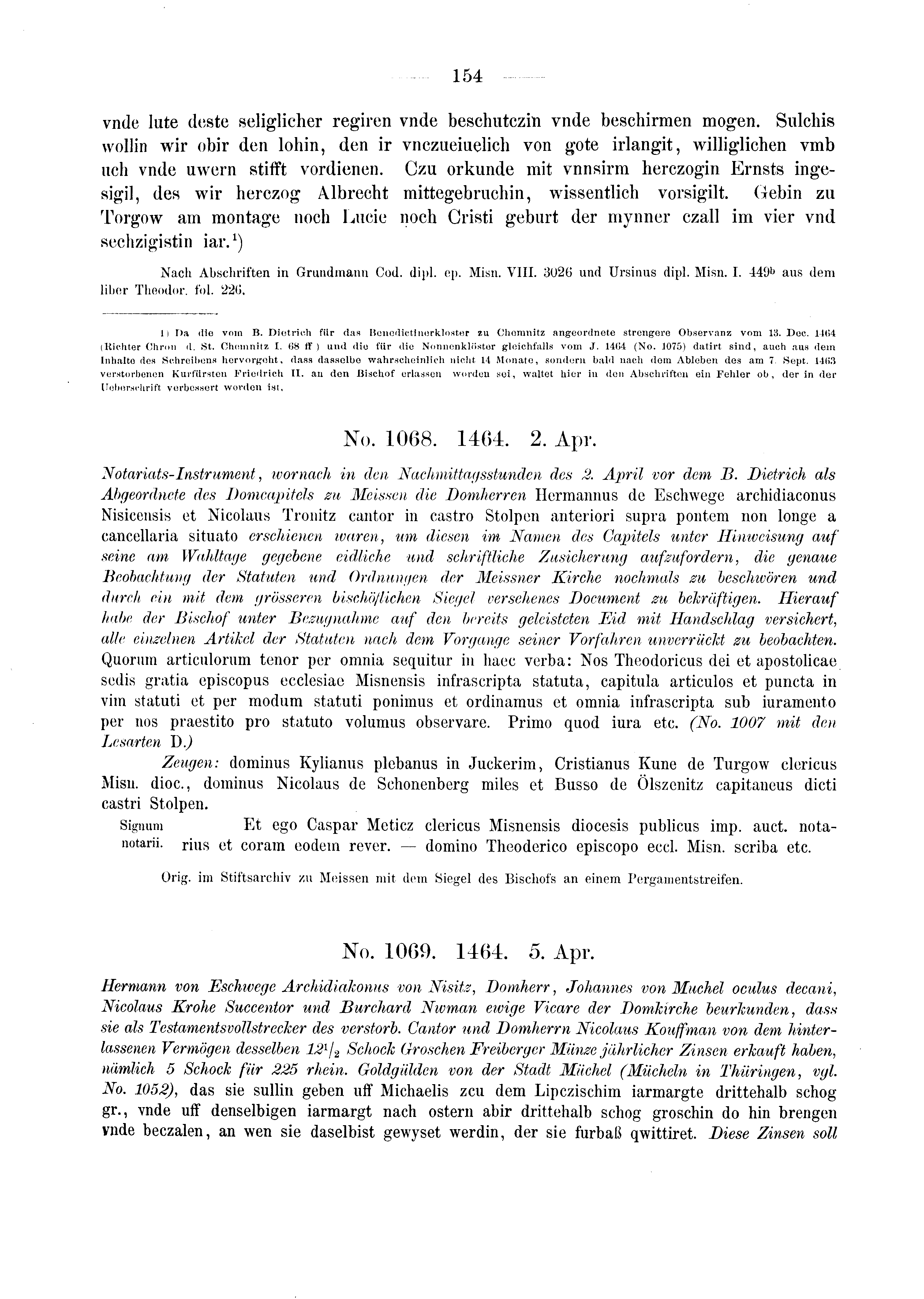 Historische Urkunde Seite 154 aus Band cds2_03