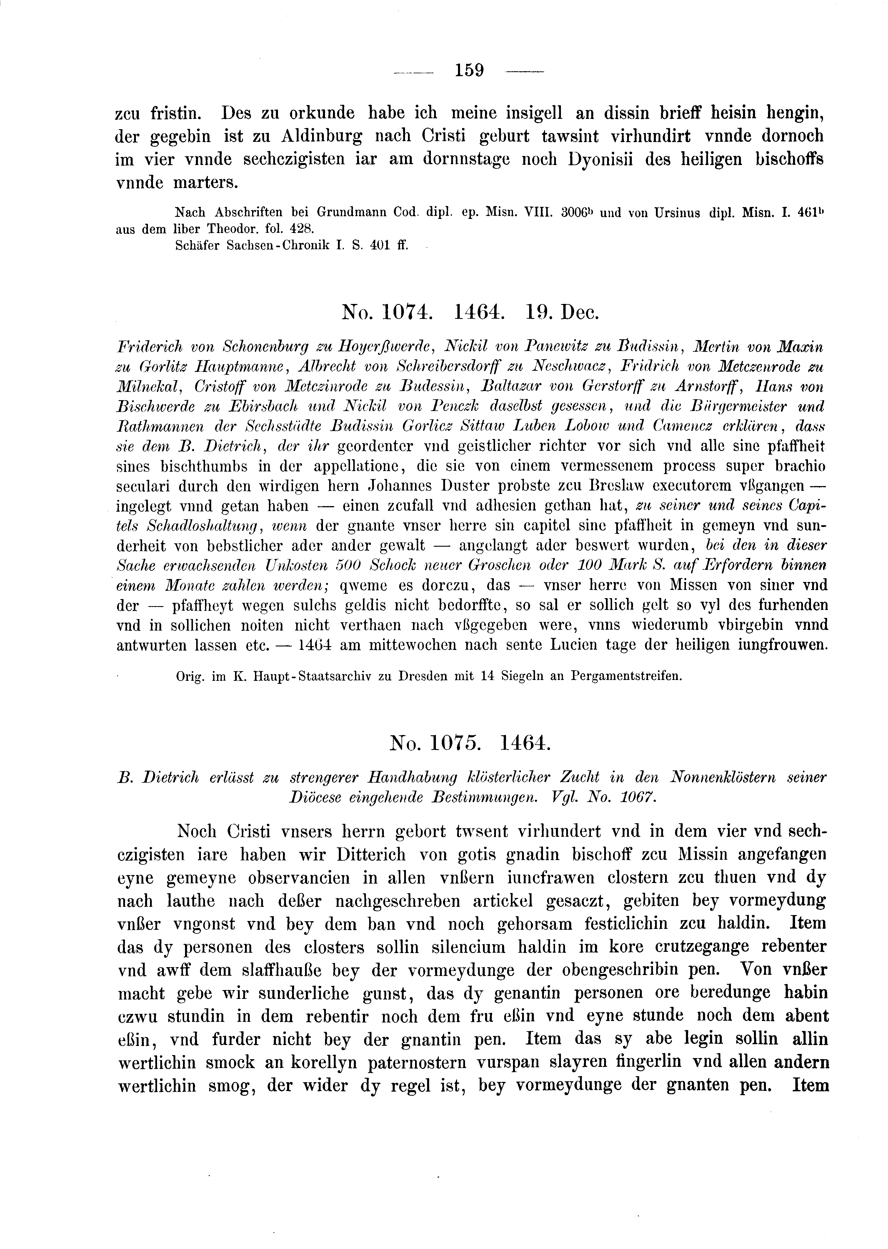 Historische Urkunde Seite 159 aus Band cds2_03
