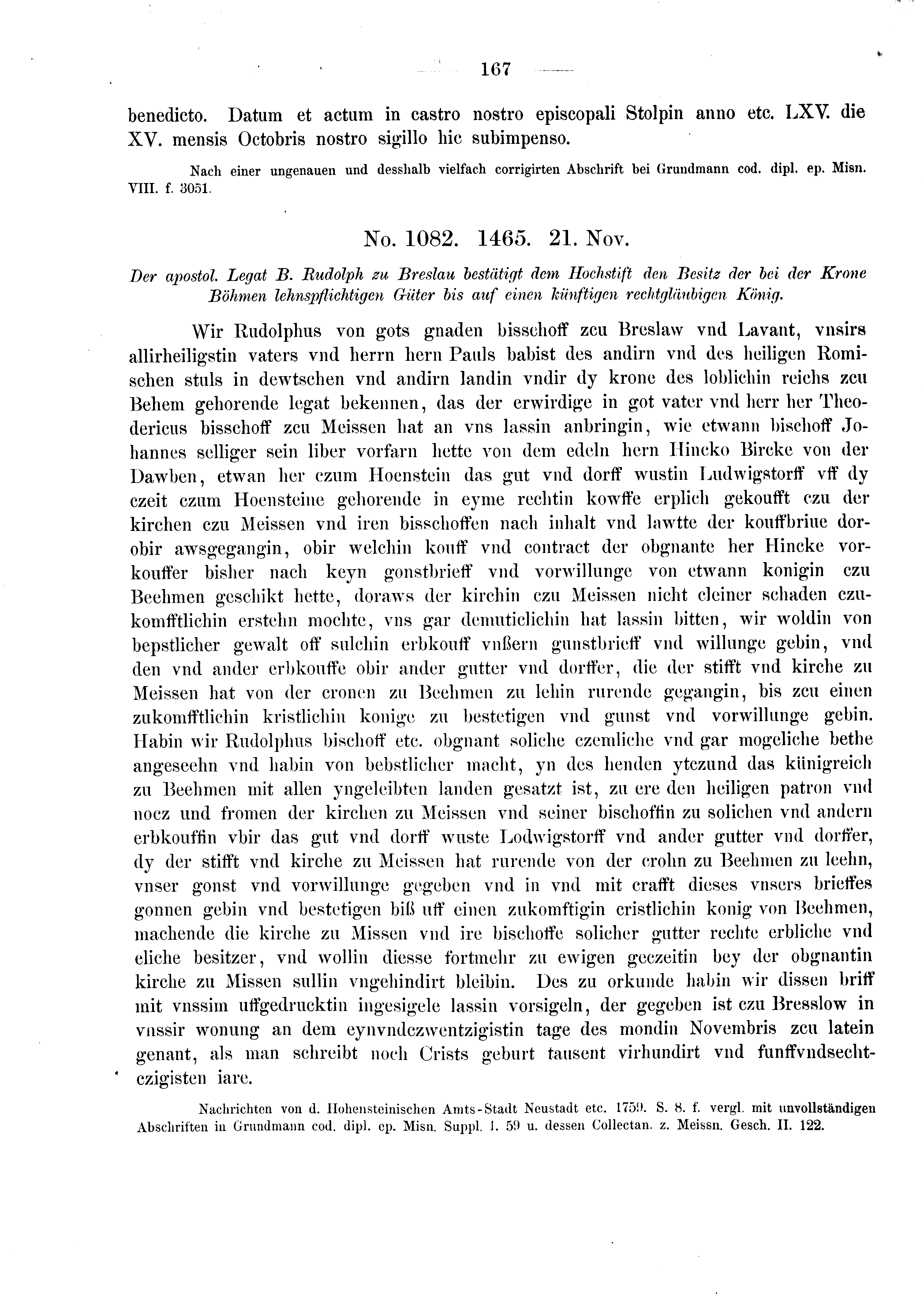 Historische Urkunde Seite 167 aus Band cds2_03