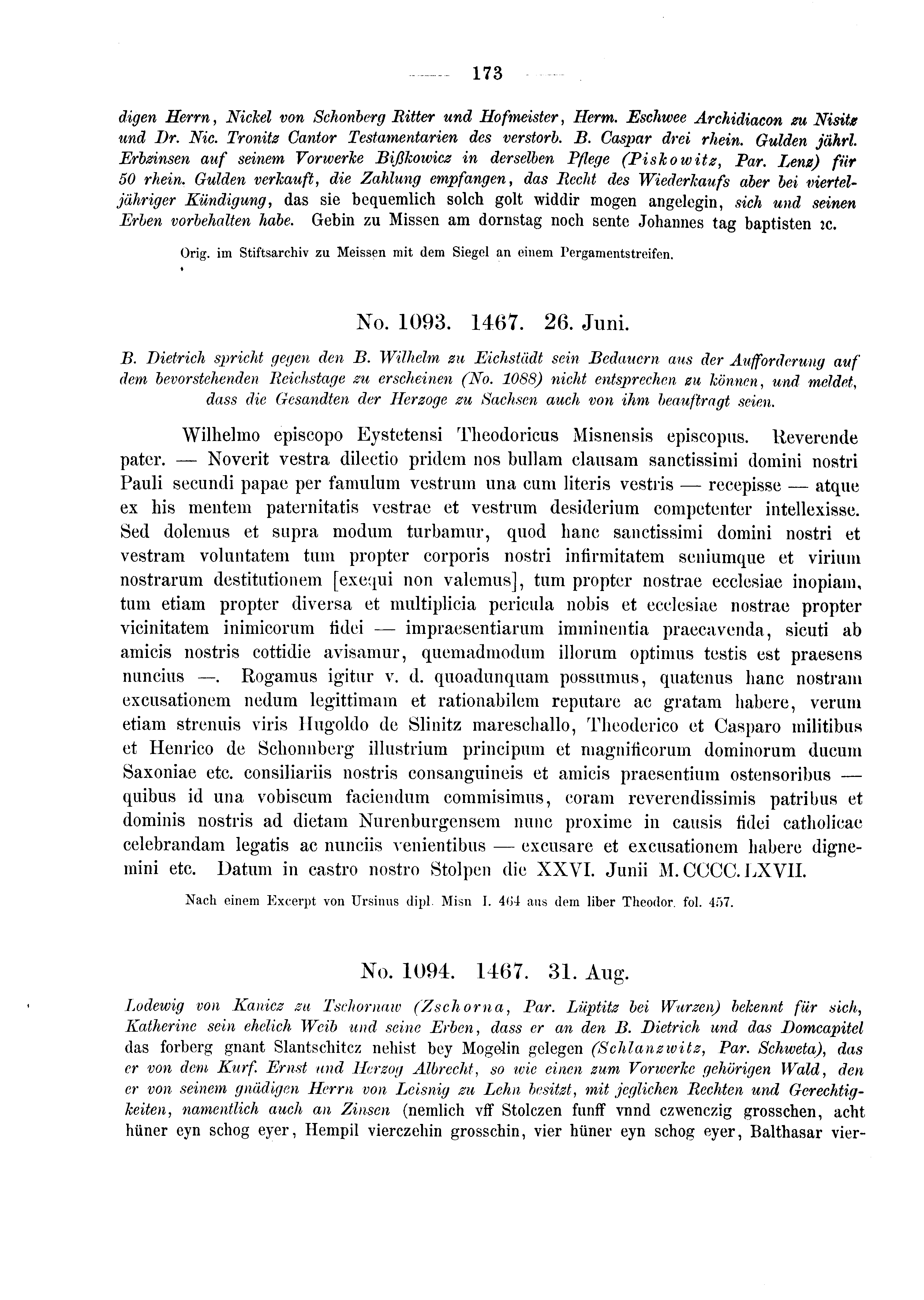 Historische Urkunde Seite 173 aus Band cds2_03