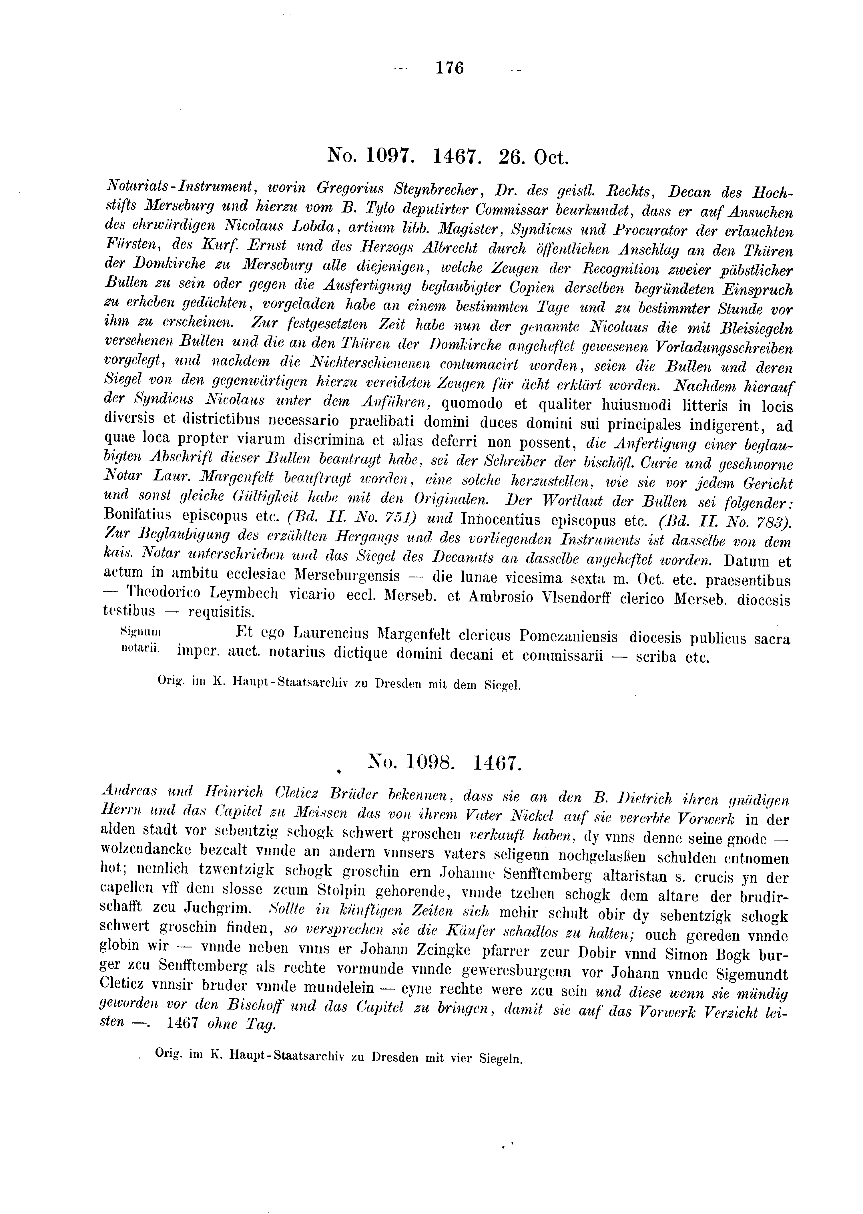 Historische Urkunde Seite 176 aus Band cds2_03