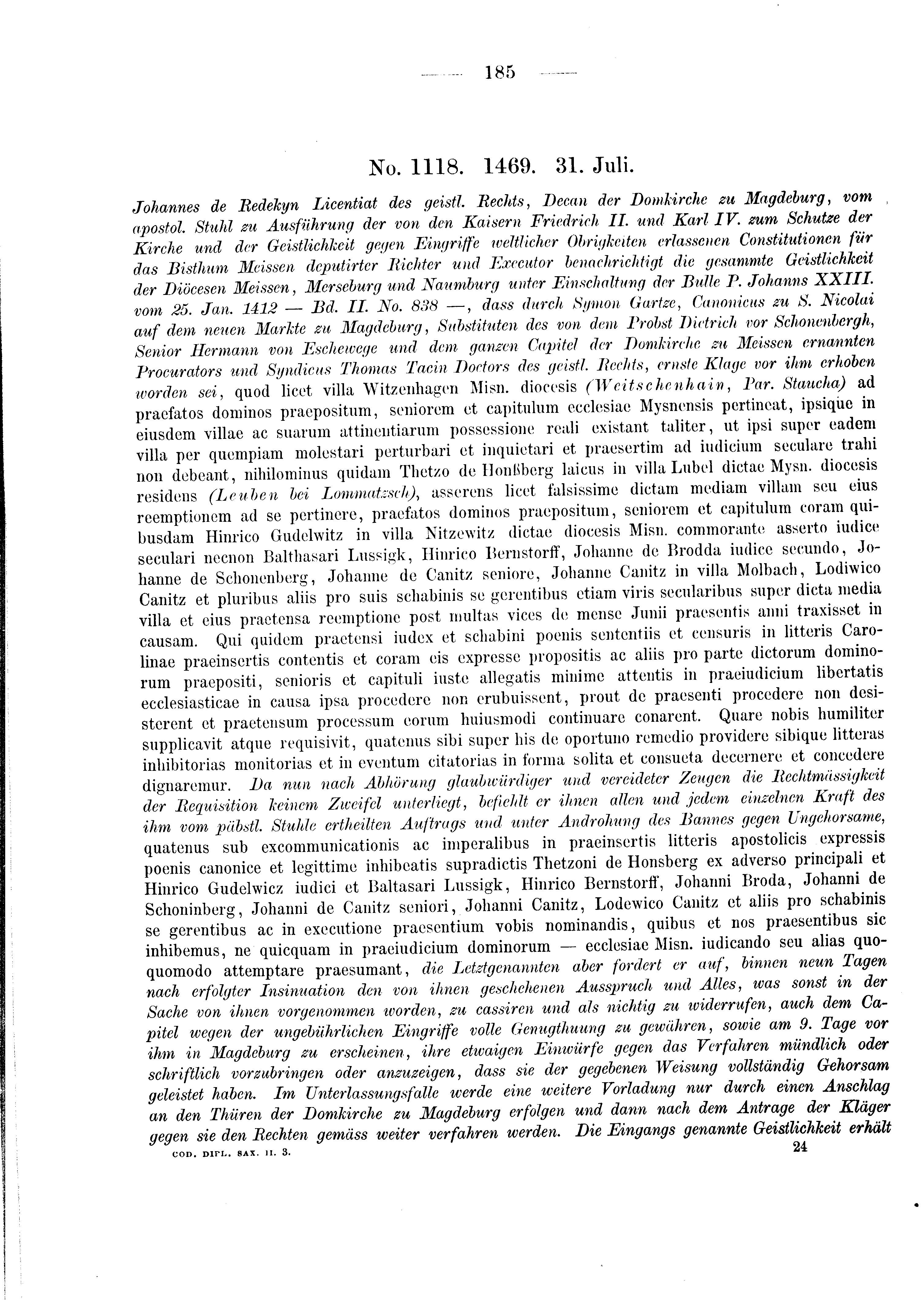 Historische Urkunde Seite 185 aus Band cds2_03