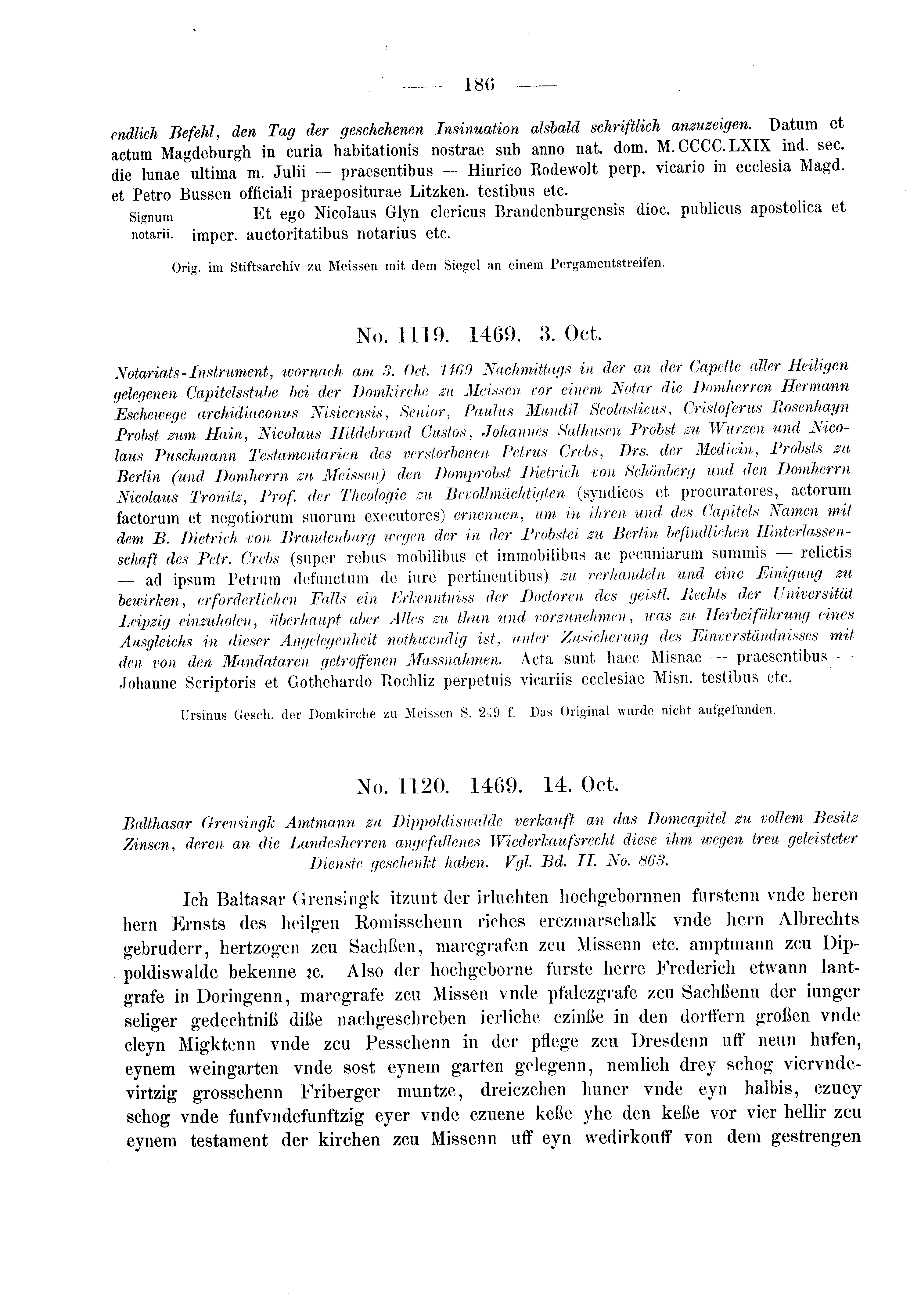 Historische Urkunde Seite 186 aus Band cds2_03