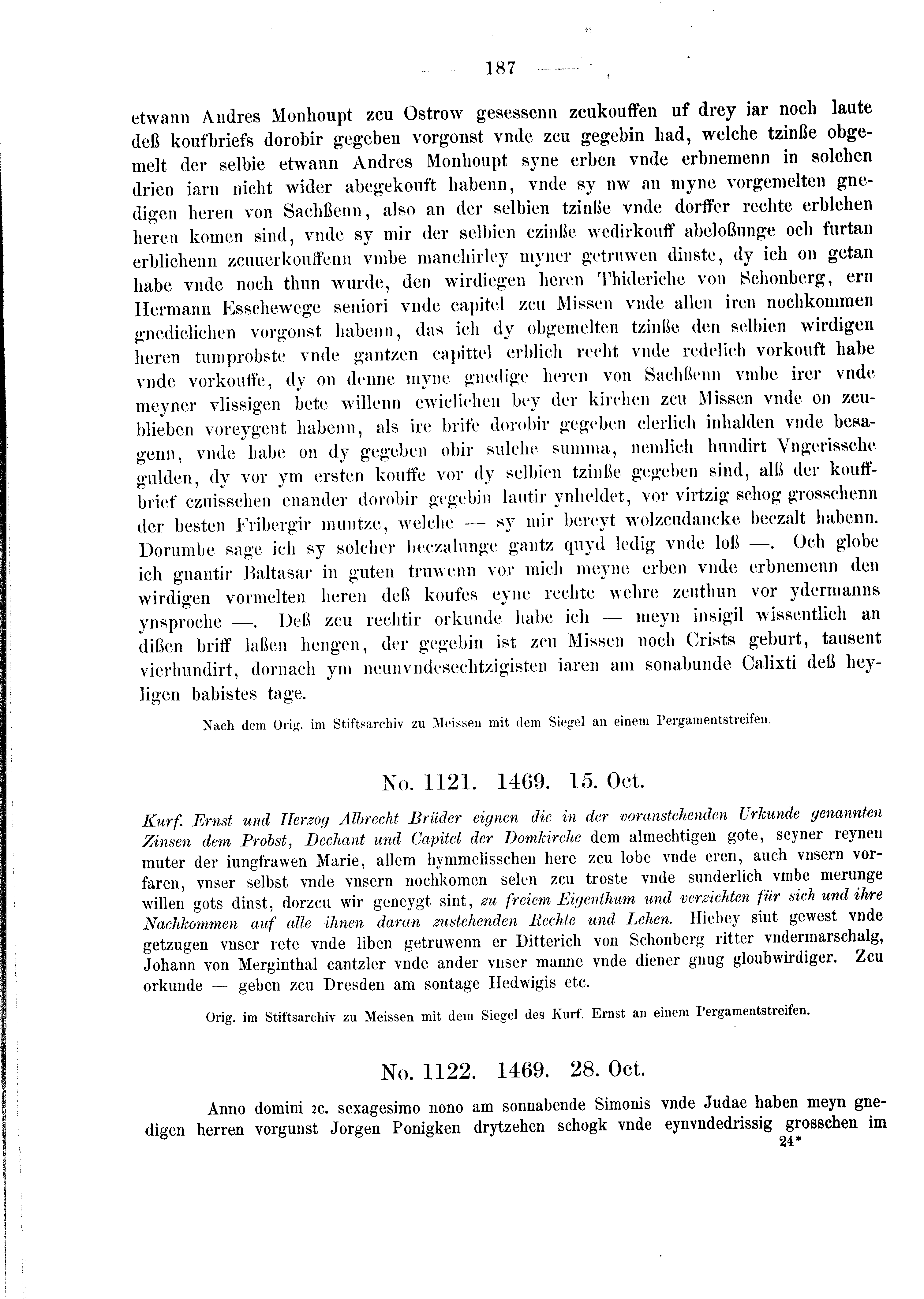 Historische Urkunde Seite 187 aus Band cds2_03