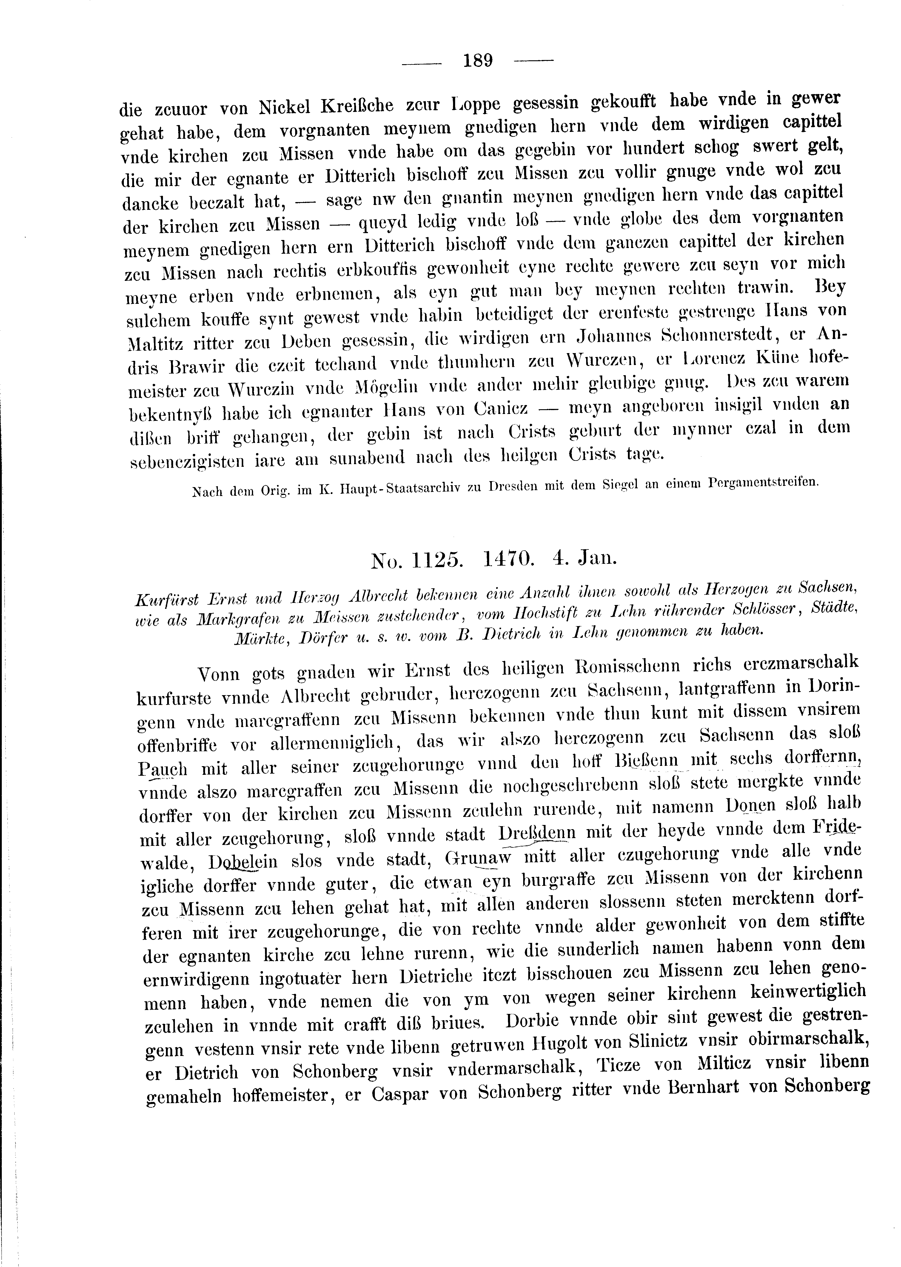 Historische Urkunde Seite 189 aus Band cds2_03