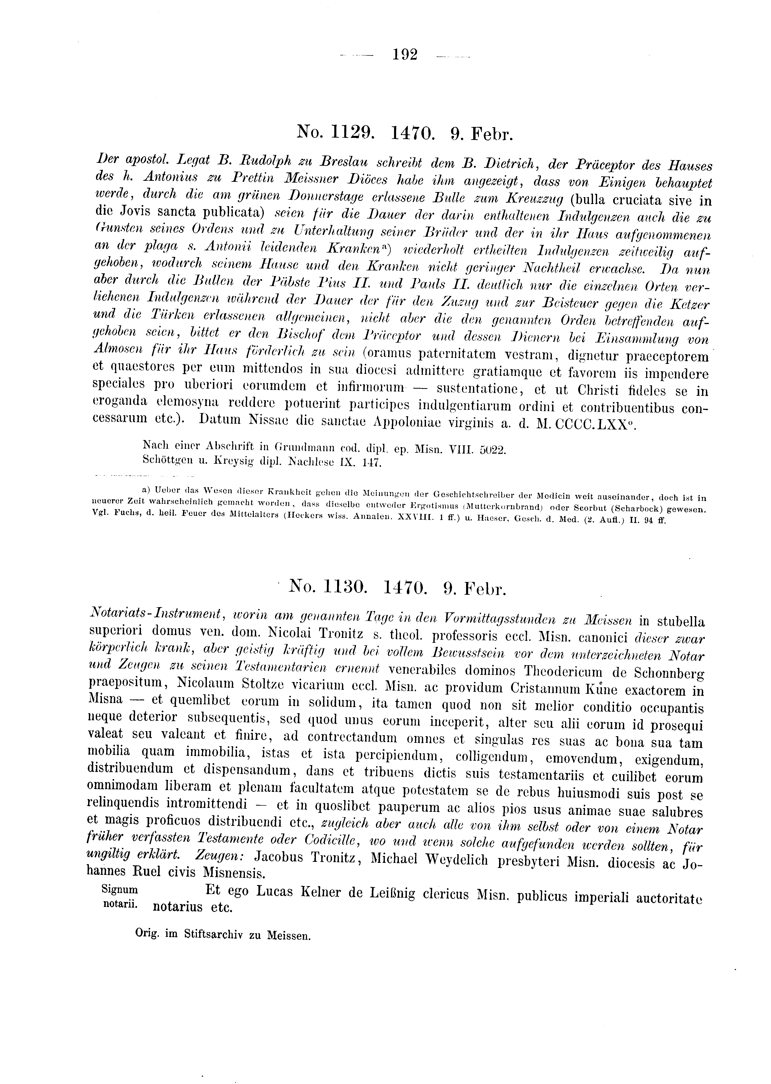 Historische Urkunde Seite 192 aus Band cds2_03