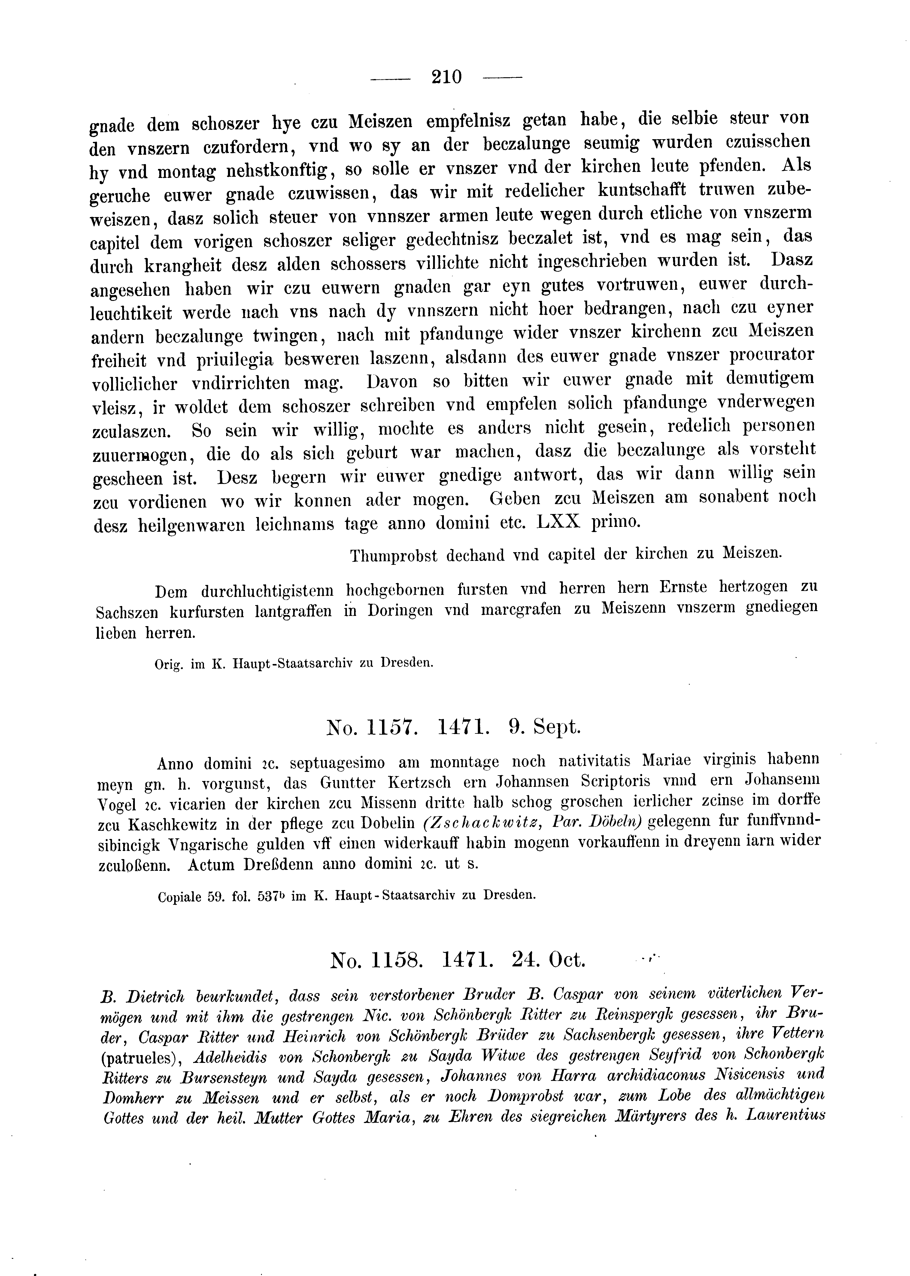 Historische Urkunde Seite 210 aus Band cds2_03