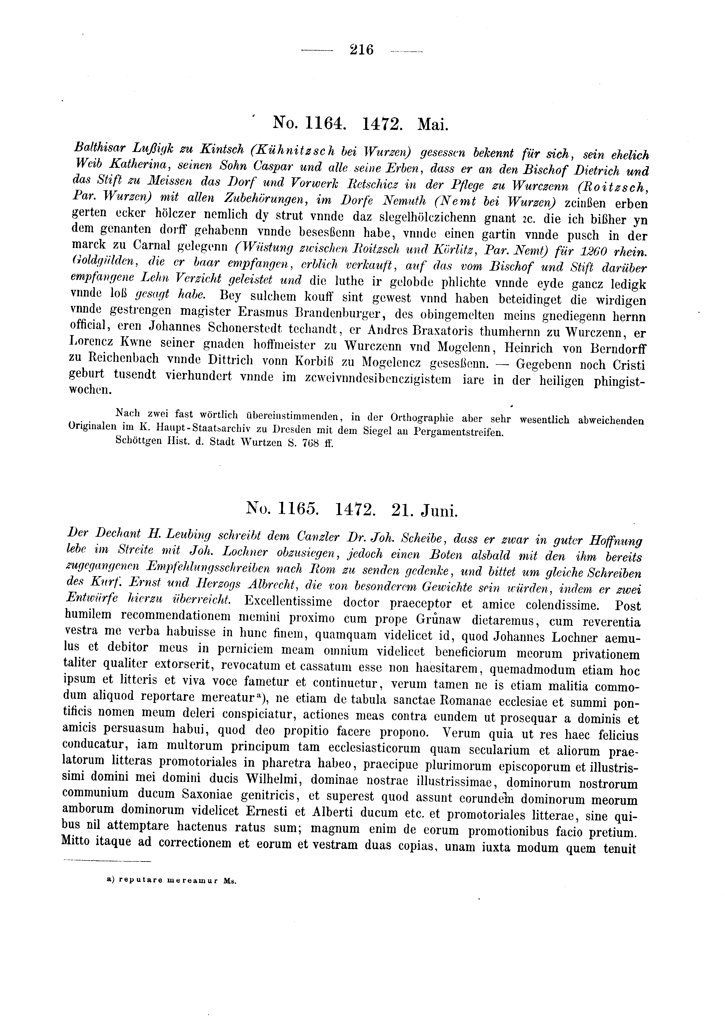 Historische Urkunde Seite 216 aus Band cds2_03