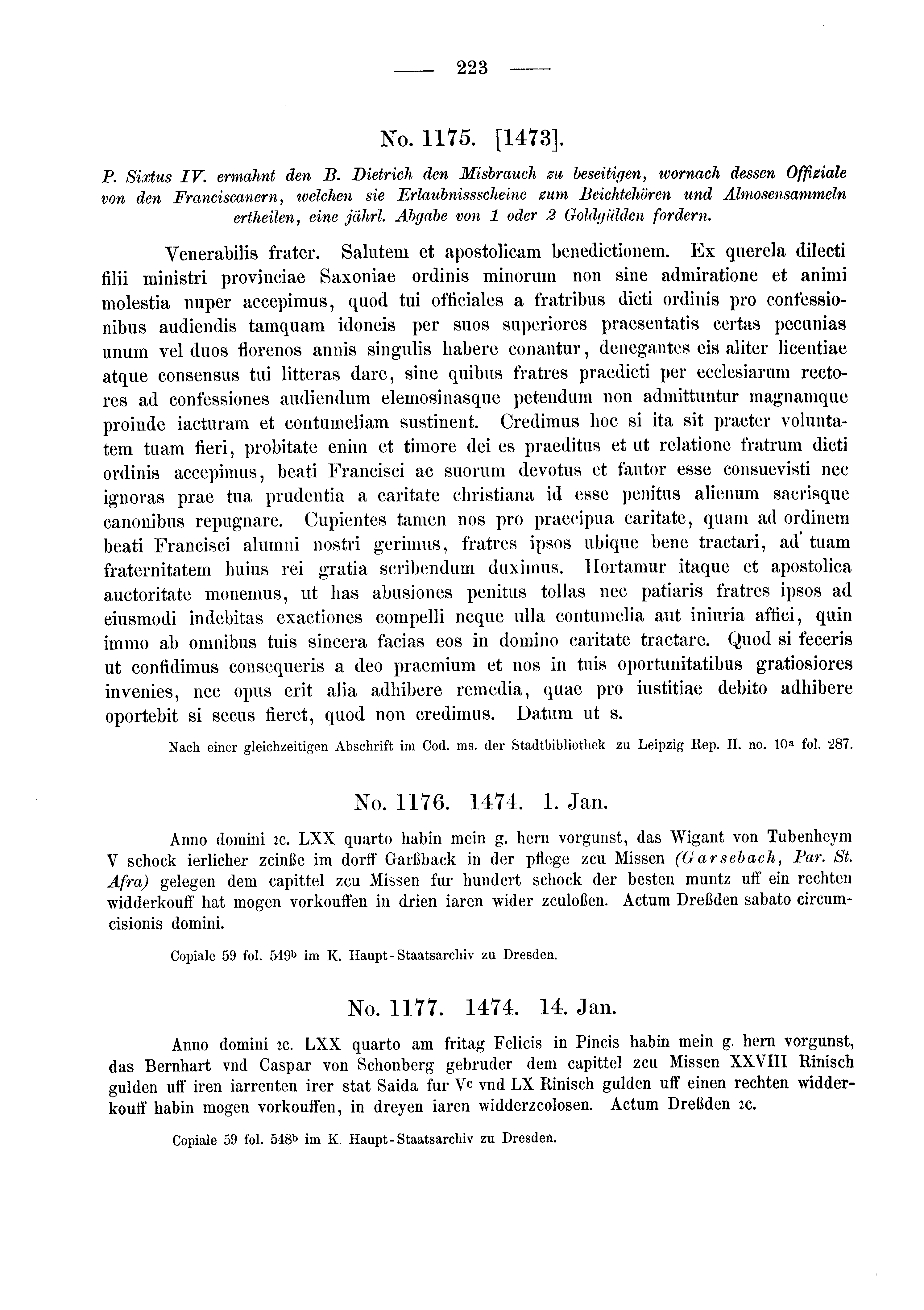 Historische Urkunde Seite 223 aus Band cds2_03