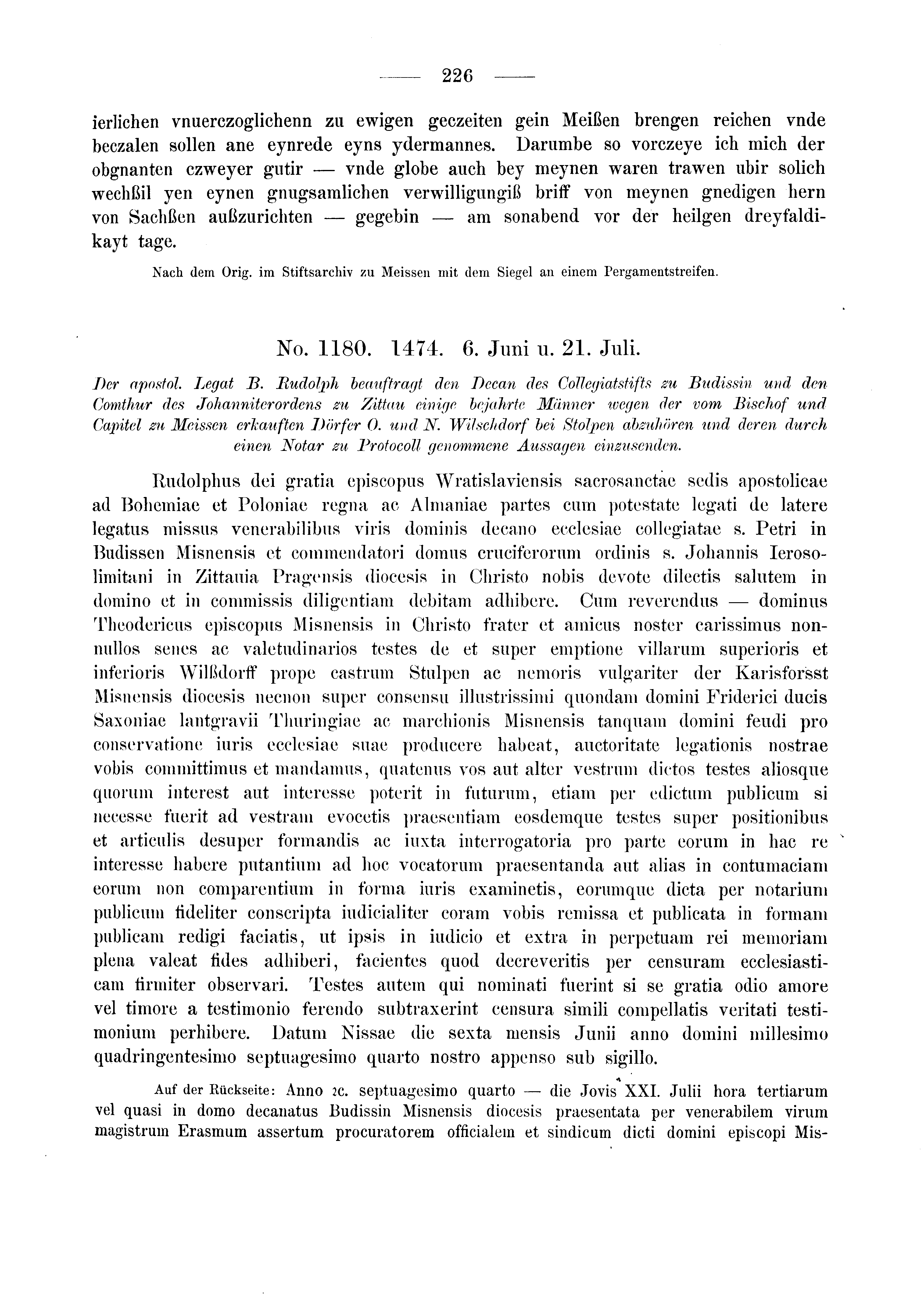 Historische Urkunde Seite 226 aus Band cds2_03