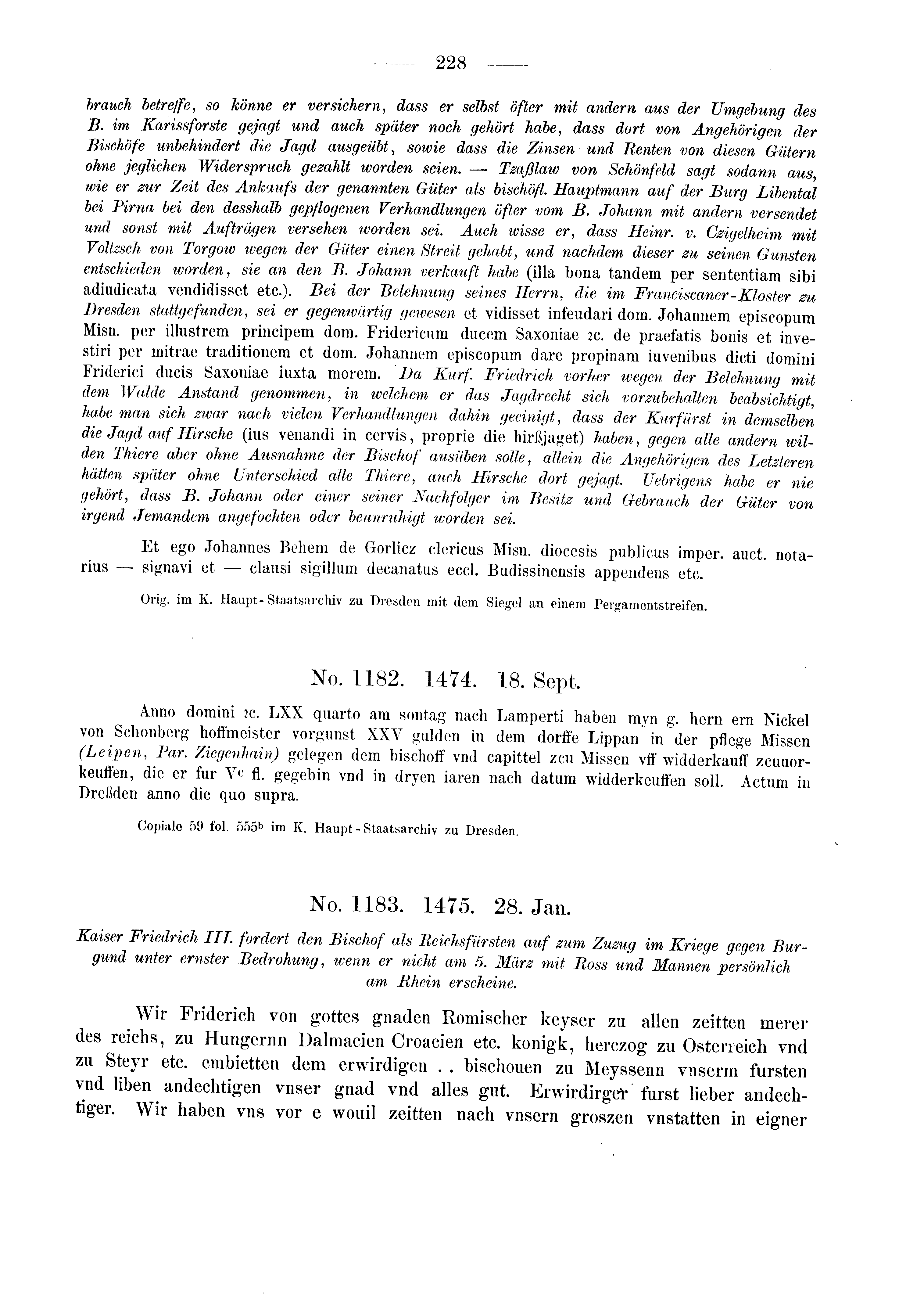 Historische Urkunde Seite 228 aus Band cds2_03