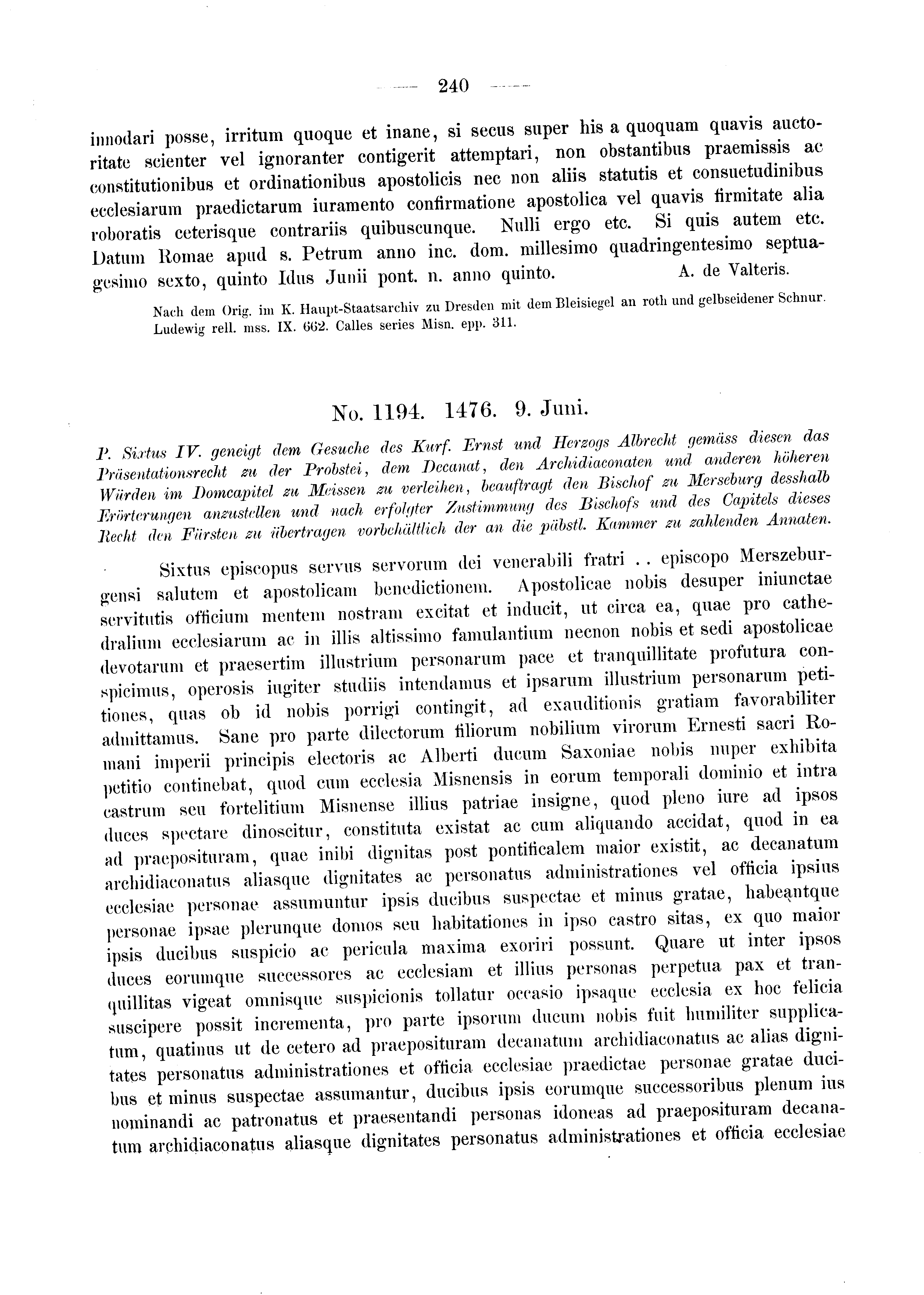 Historische Urkunde Seite 240 aus Band cds2_03