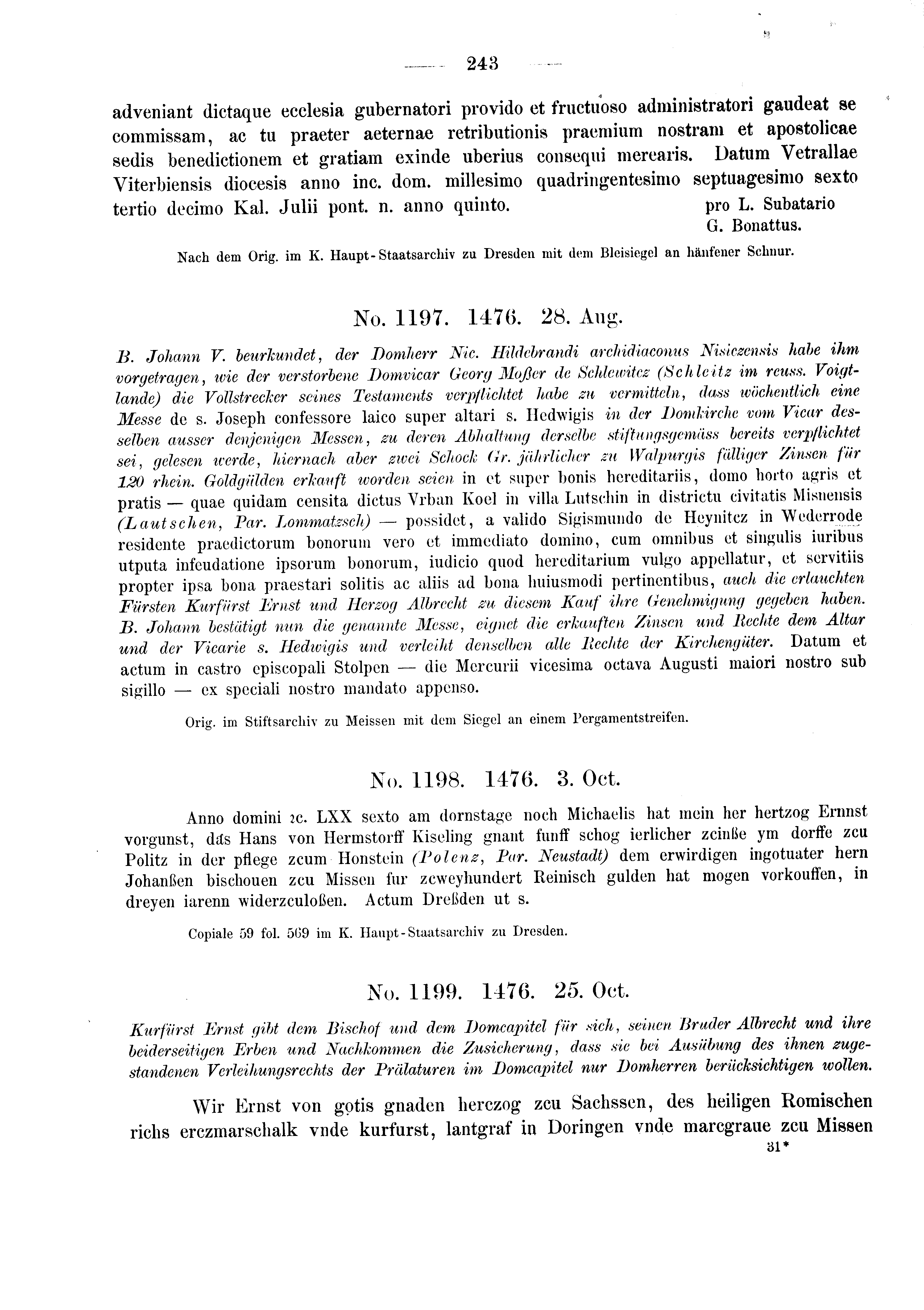 Historische Urkunde Seite 243 aus Band cds2_03