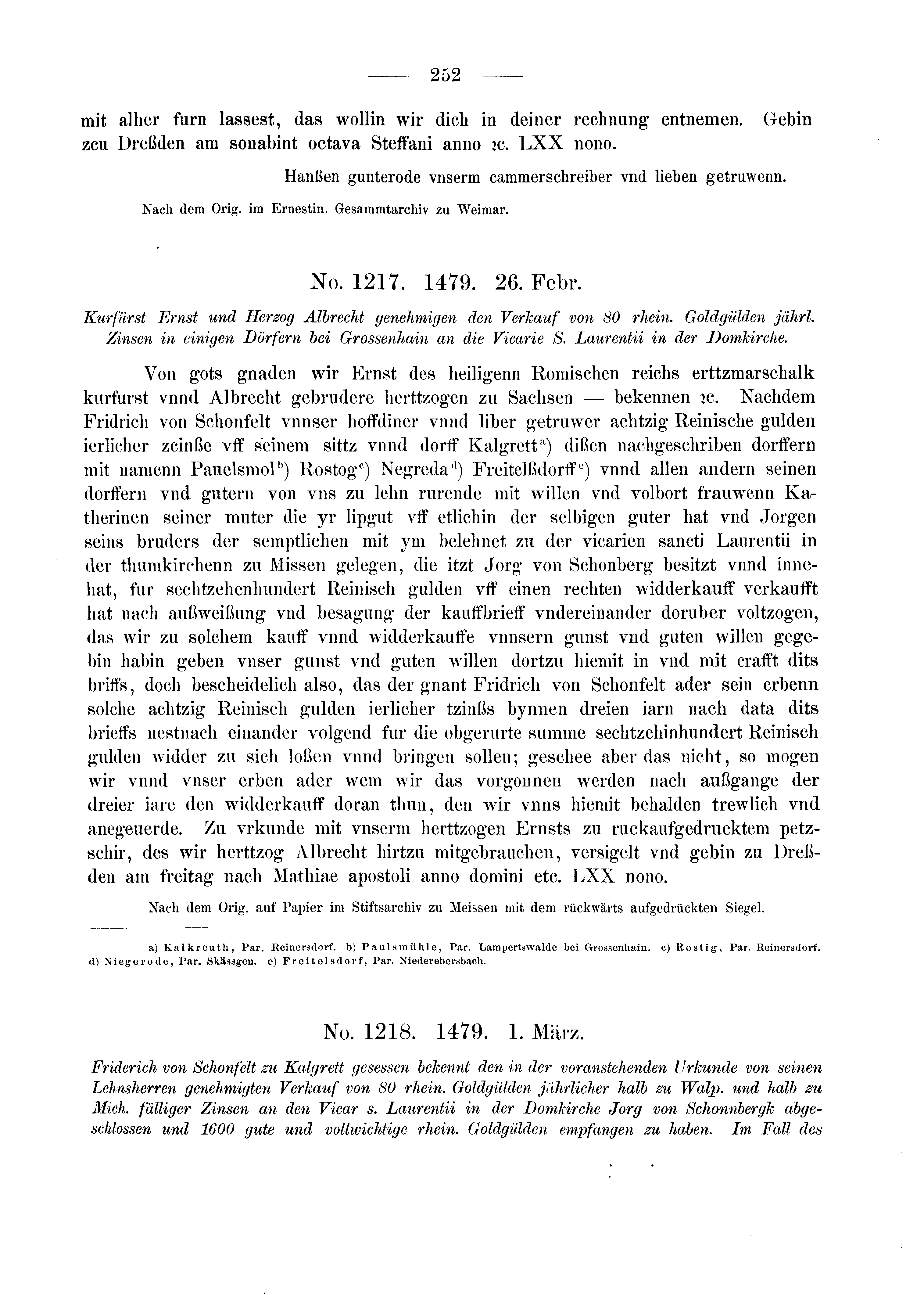 Historische Urkunde Seite 252 aus Band cds2_03