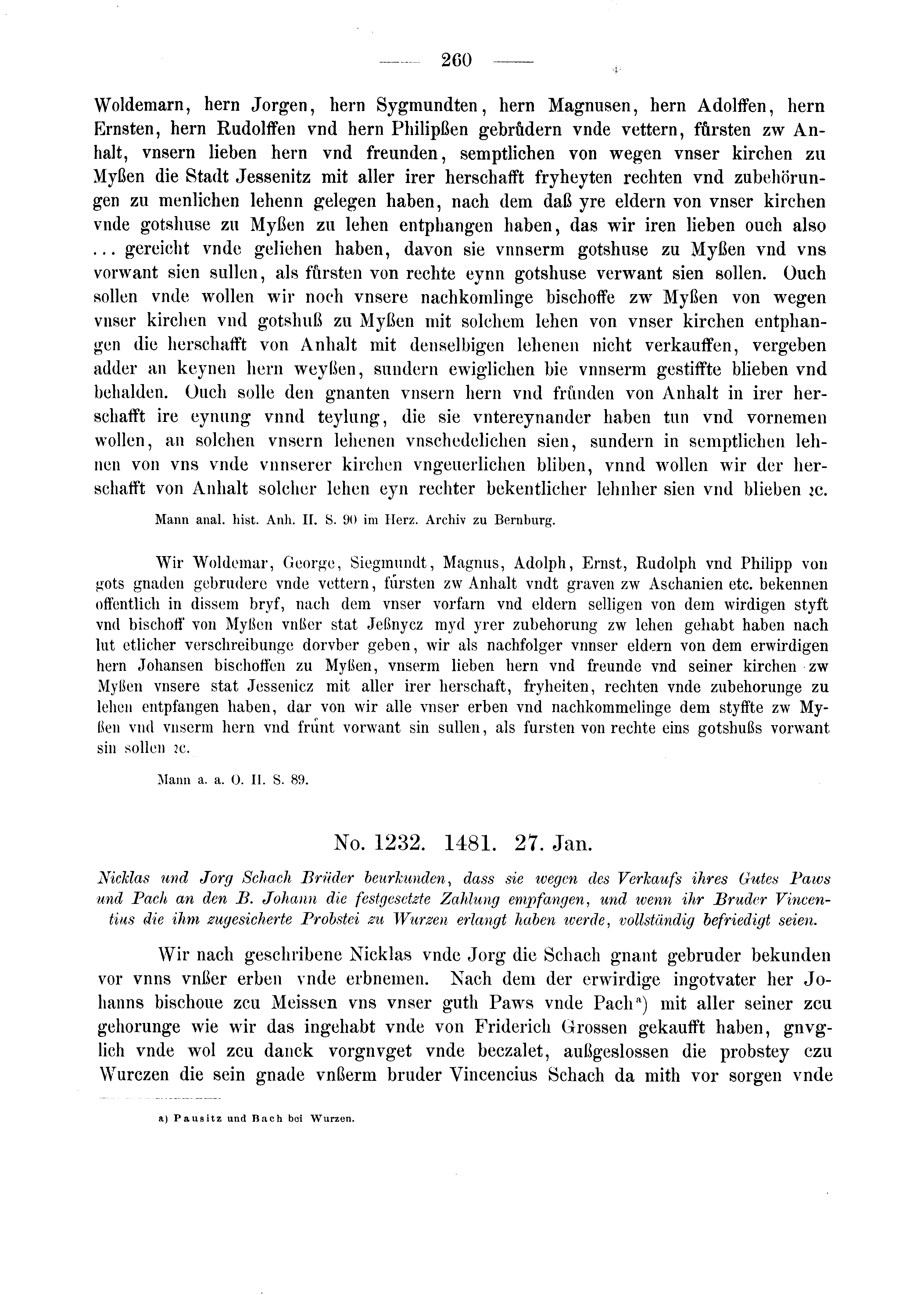 Historische Urkunde Seite 260 aus Band cds2_03