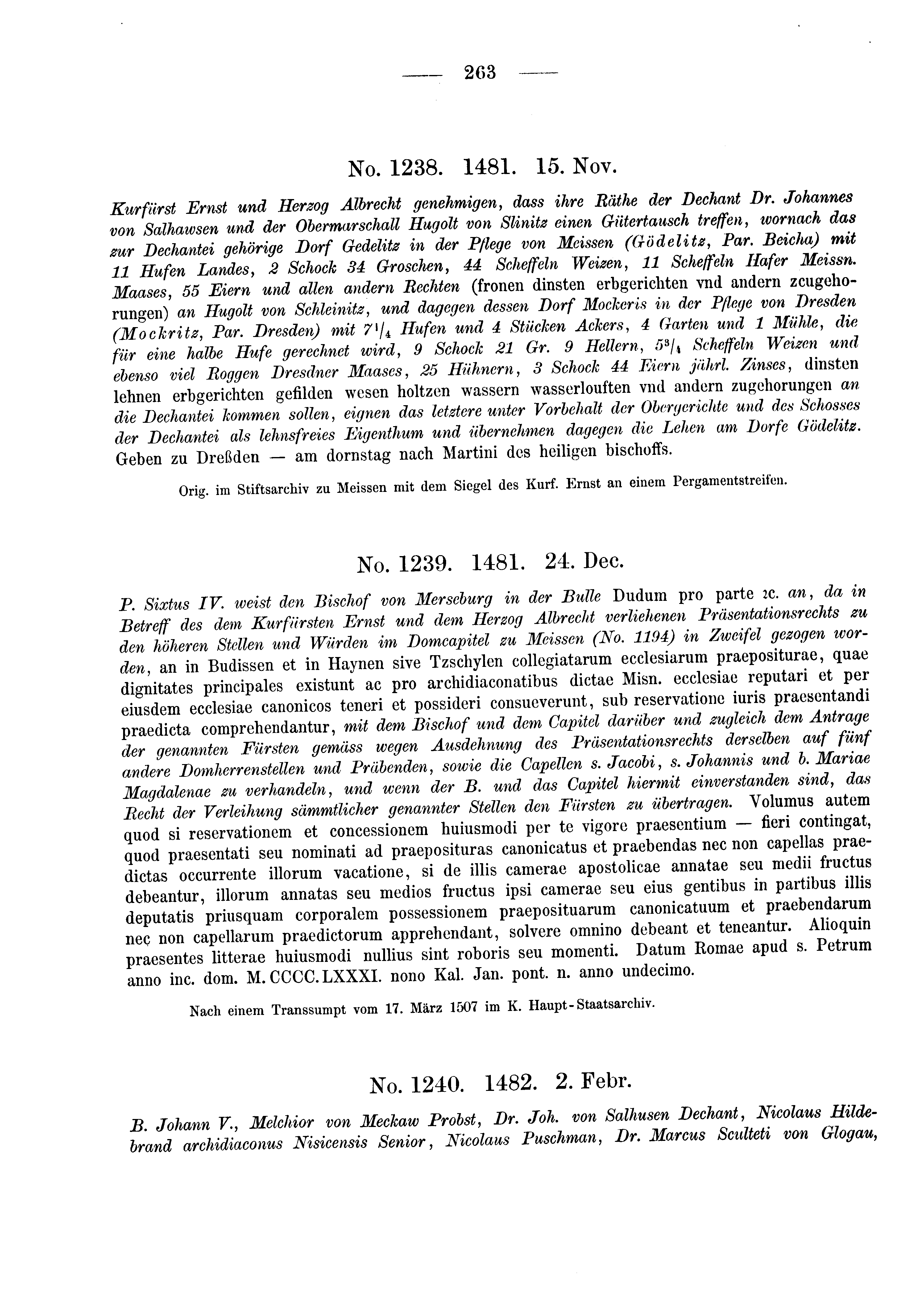 Historische Urkunde Seite 263 aus Band cds2_03