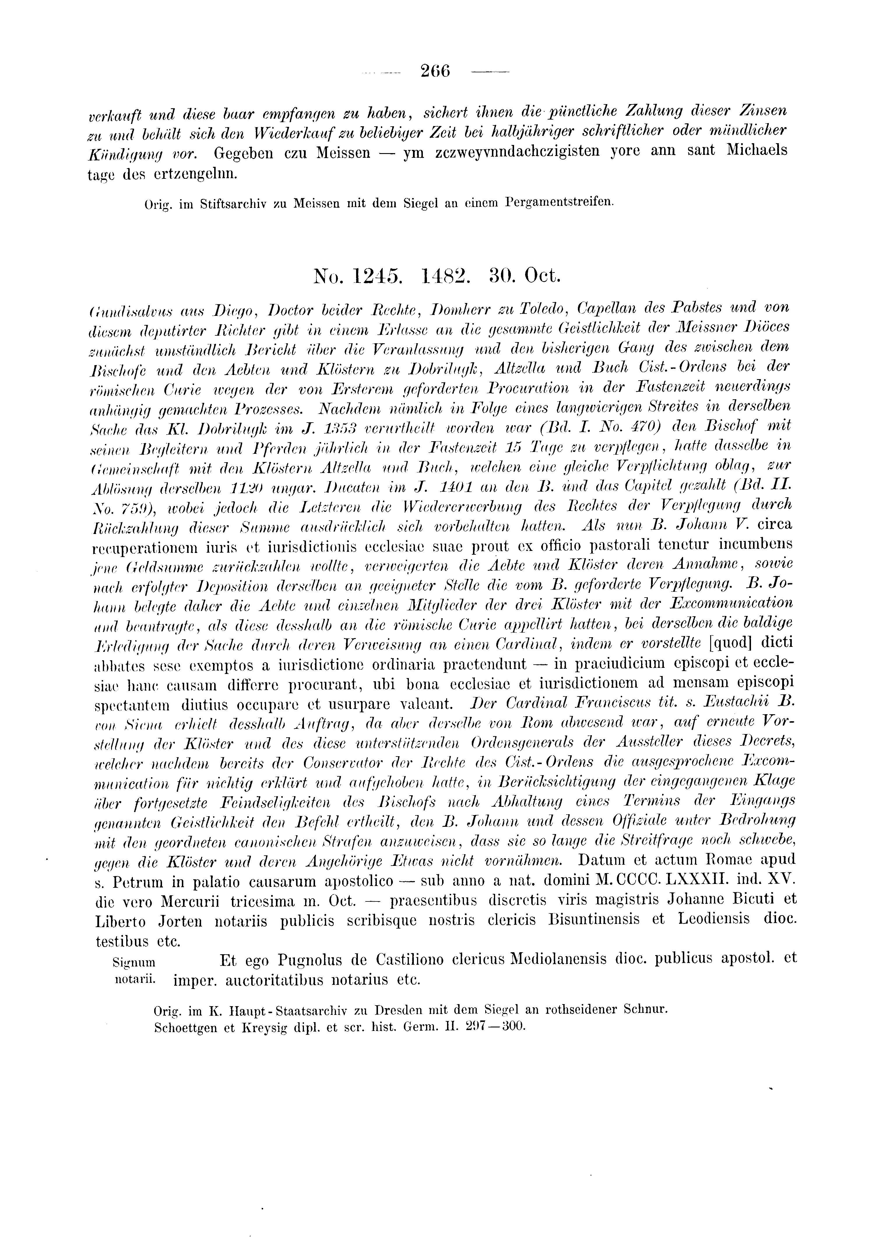 Historische Urkunde Seite 266 aus Band cds2_03