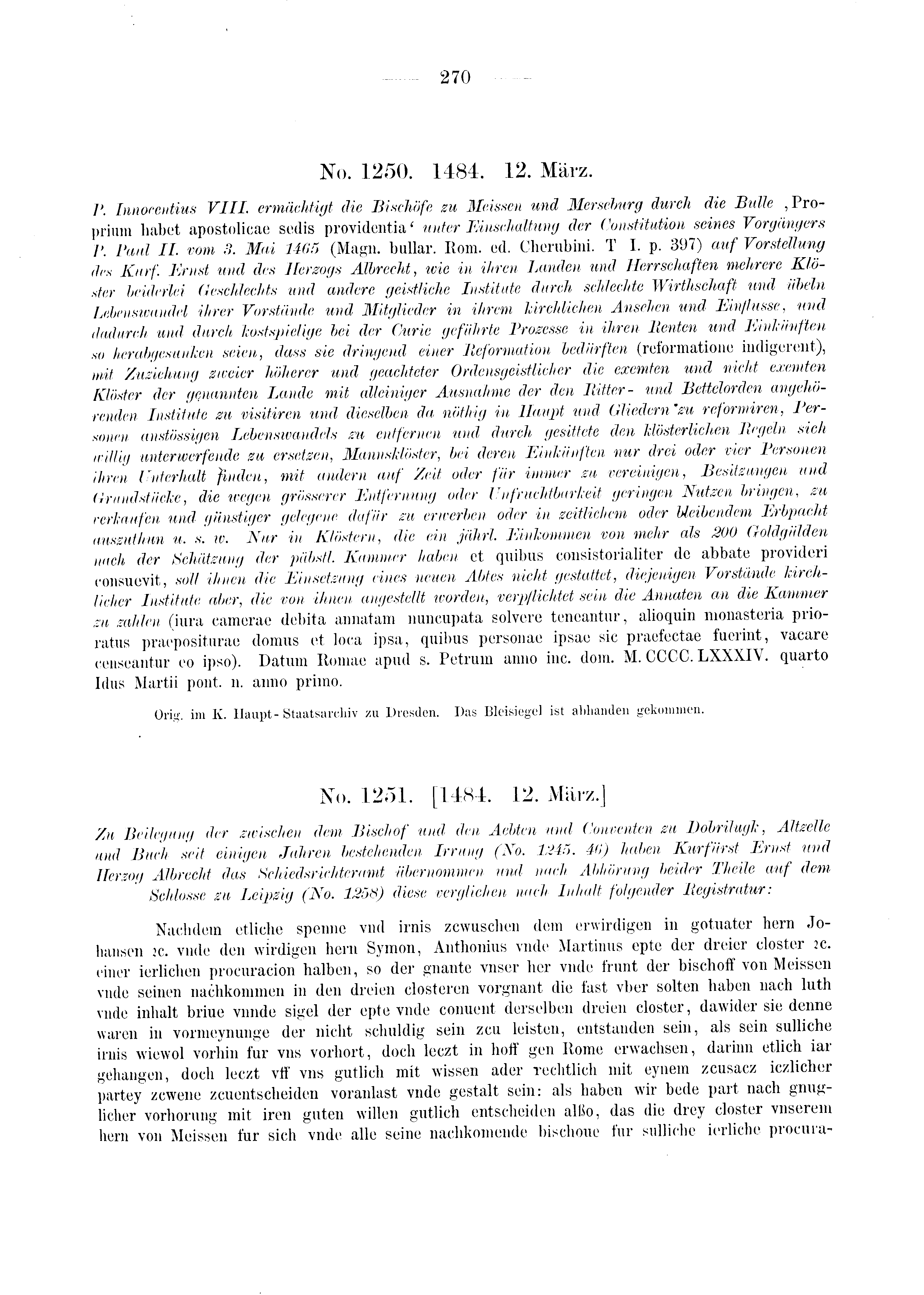 Historische Urkunde Seite 270 aus Band cds2_03