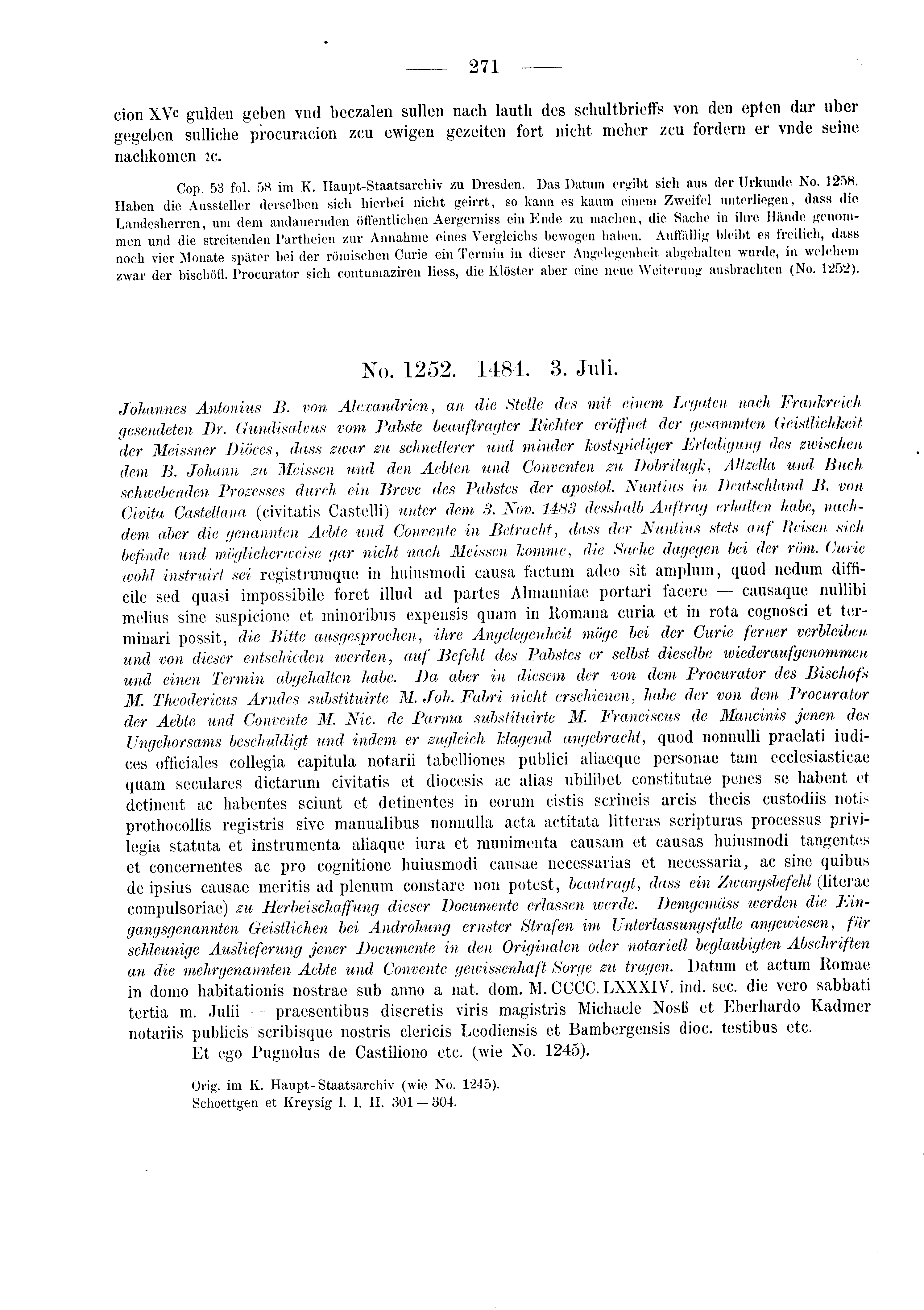 Historische Urkunde Seite 271 aus Band cds2_03