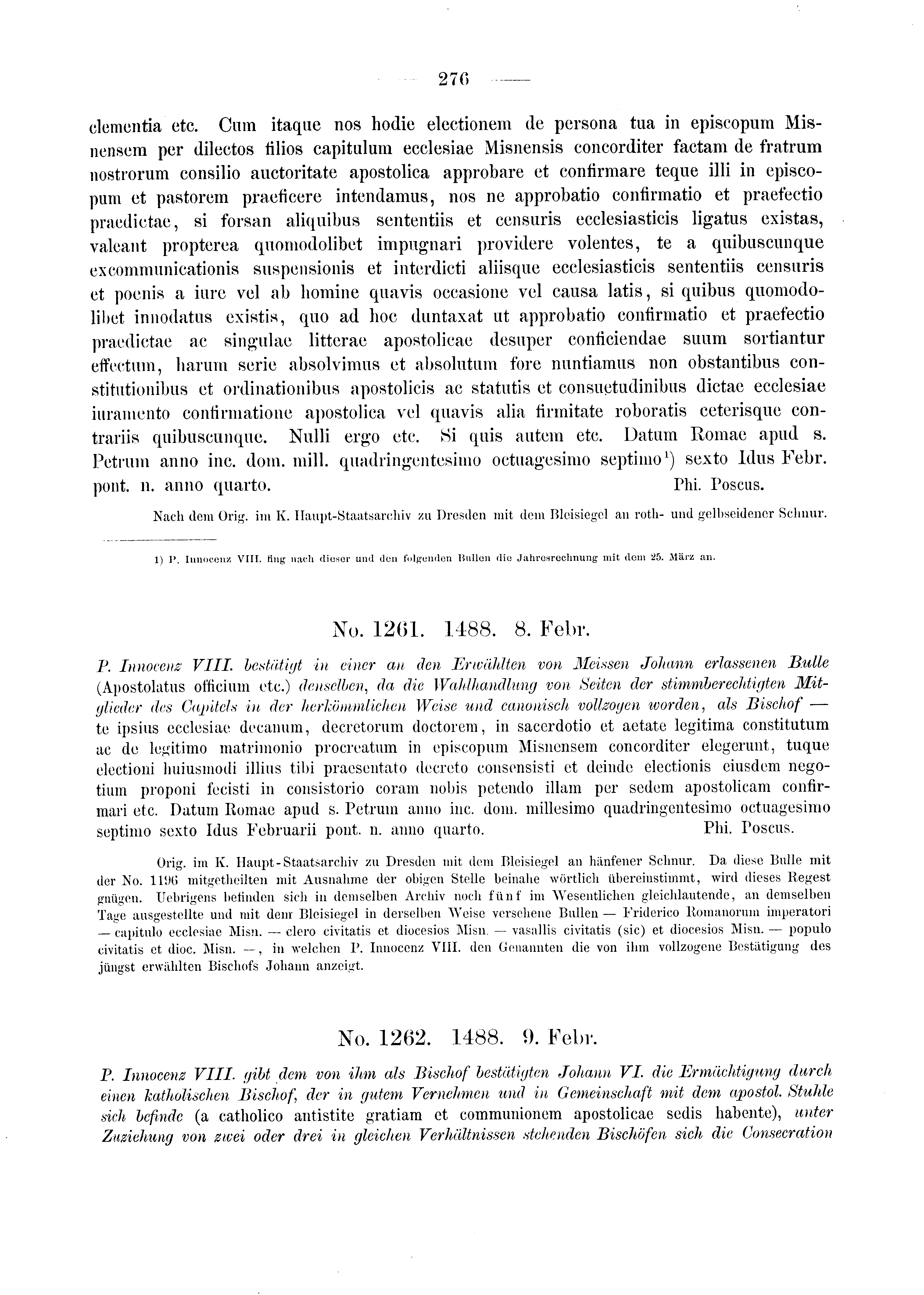 Historische Urkunde Seite 276 aus Band cds2_03