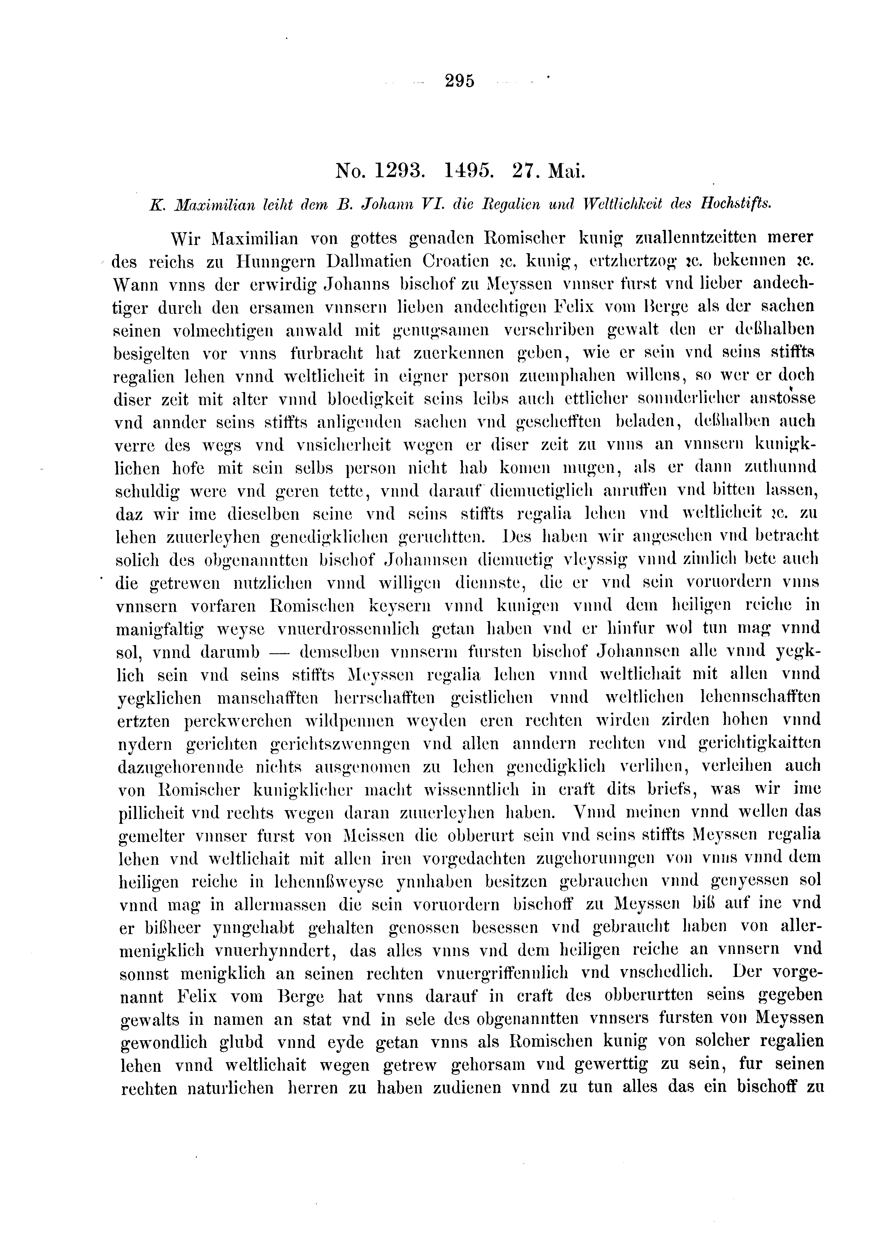 Historische Urkunde Seite 295 aus Band cds2_03