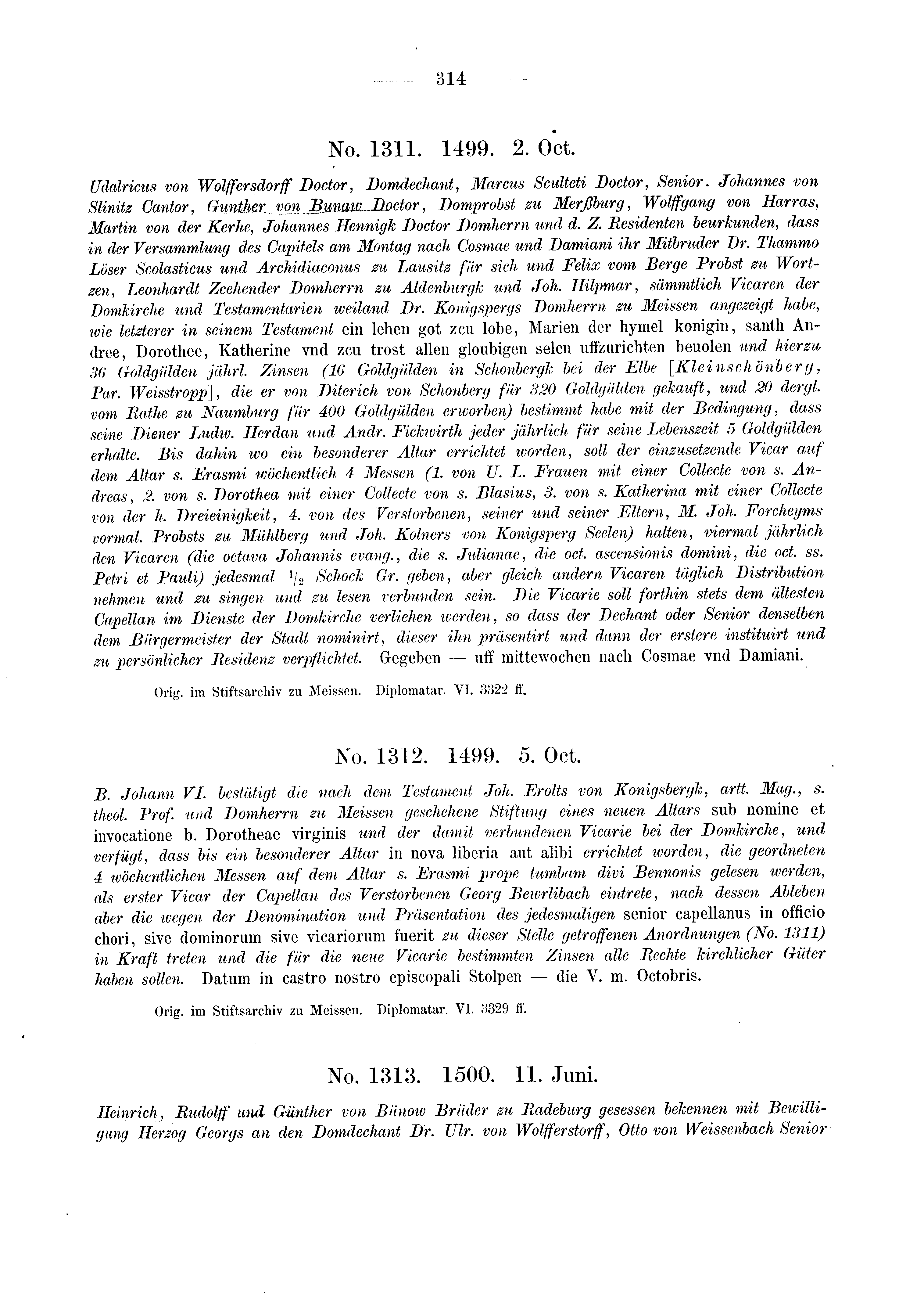 Historische Urkunde Seite 314 aus Band cds2_03