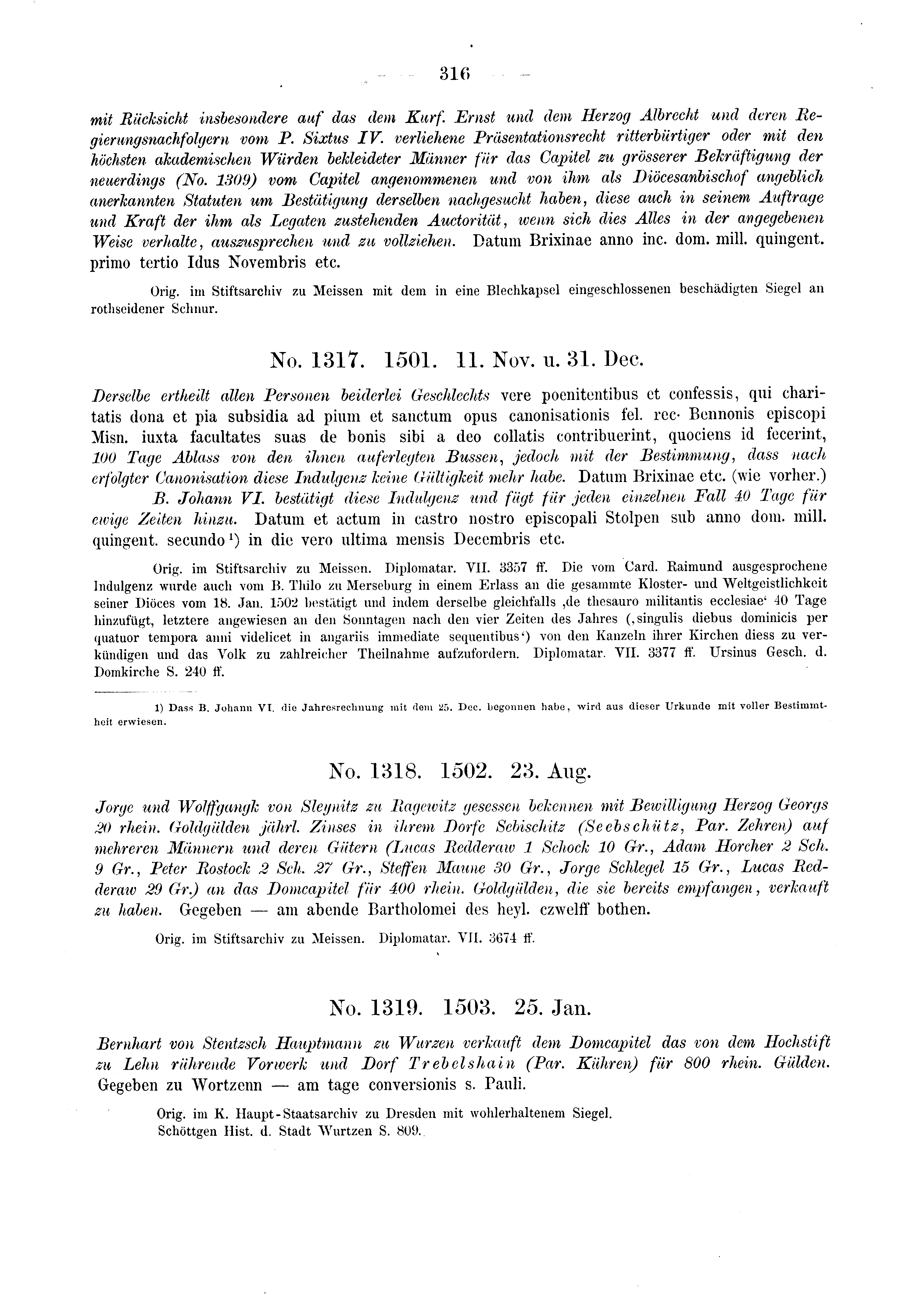 Historische Urkunde Seite 316 aus Band cds2_03