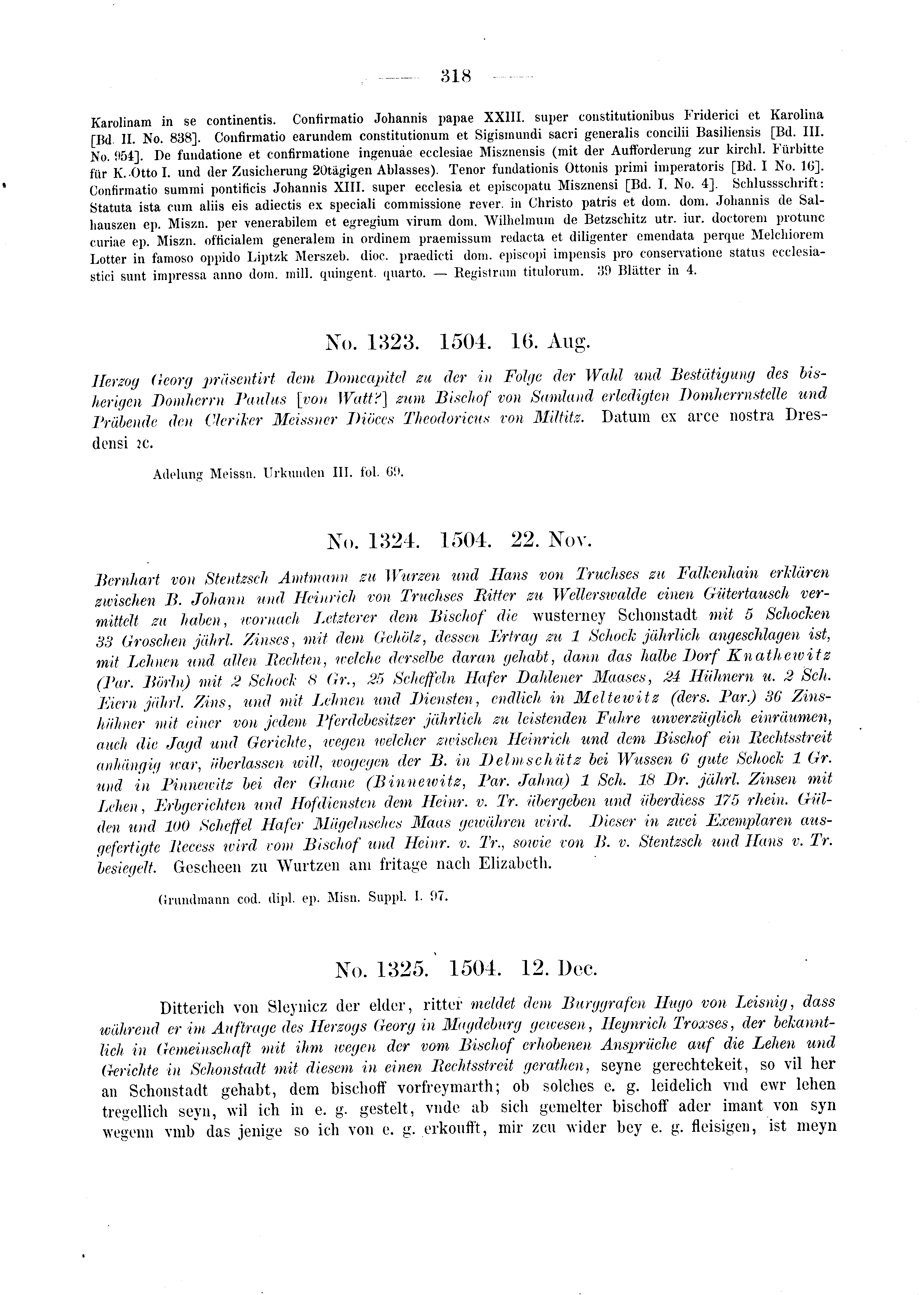Historische Urkunde Seite 318 aus Band cds2_03