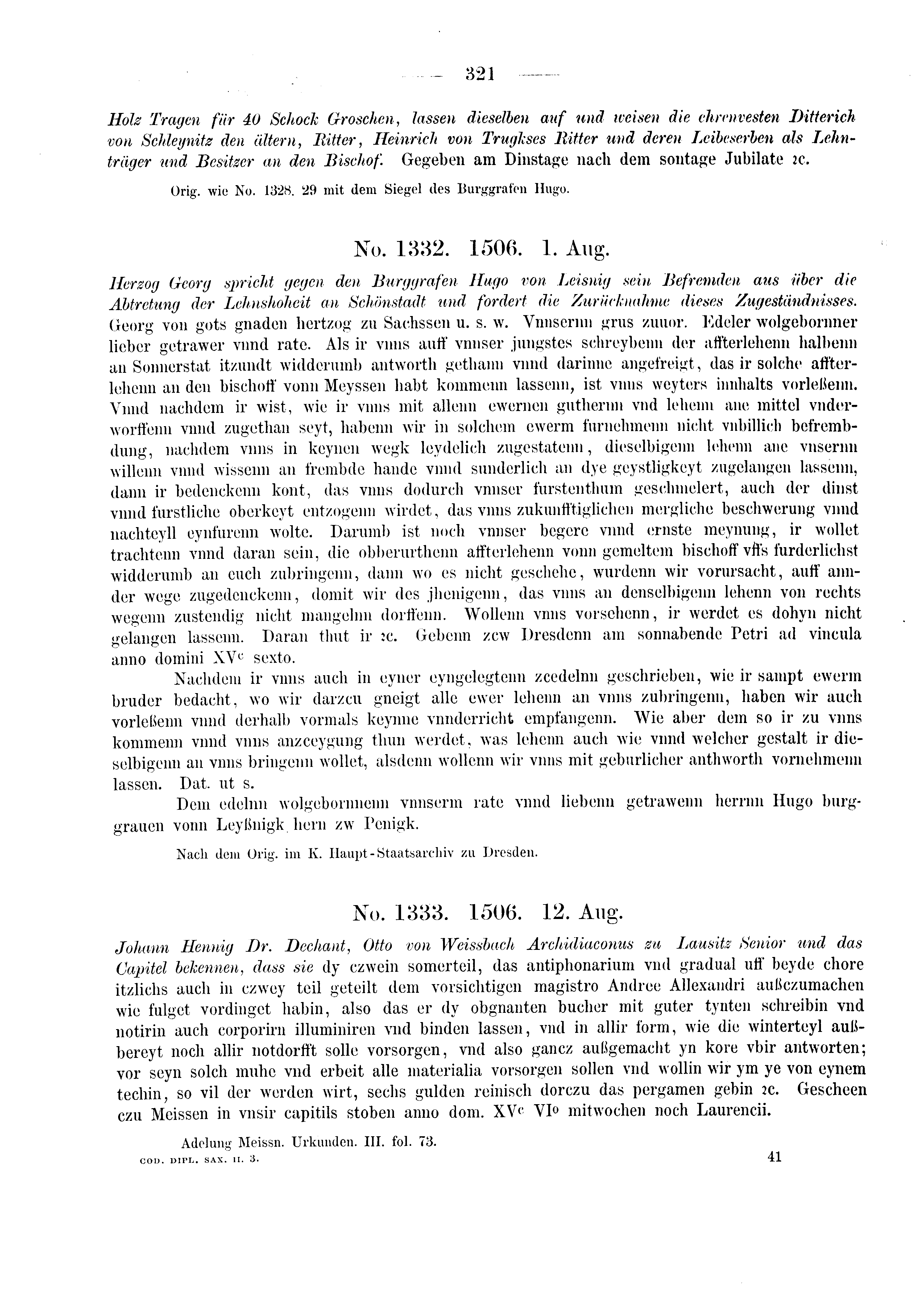 Historische Urkunde Seite 321 aus Band cds2_03