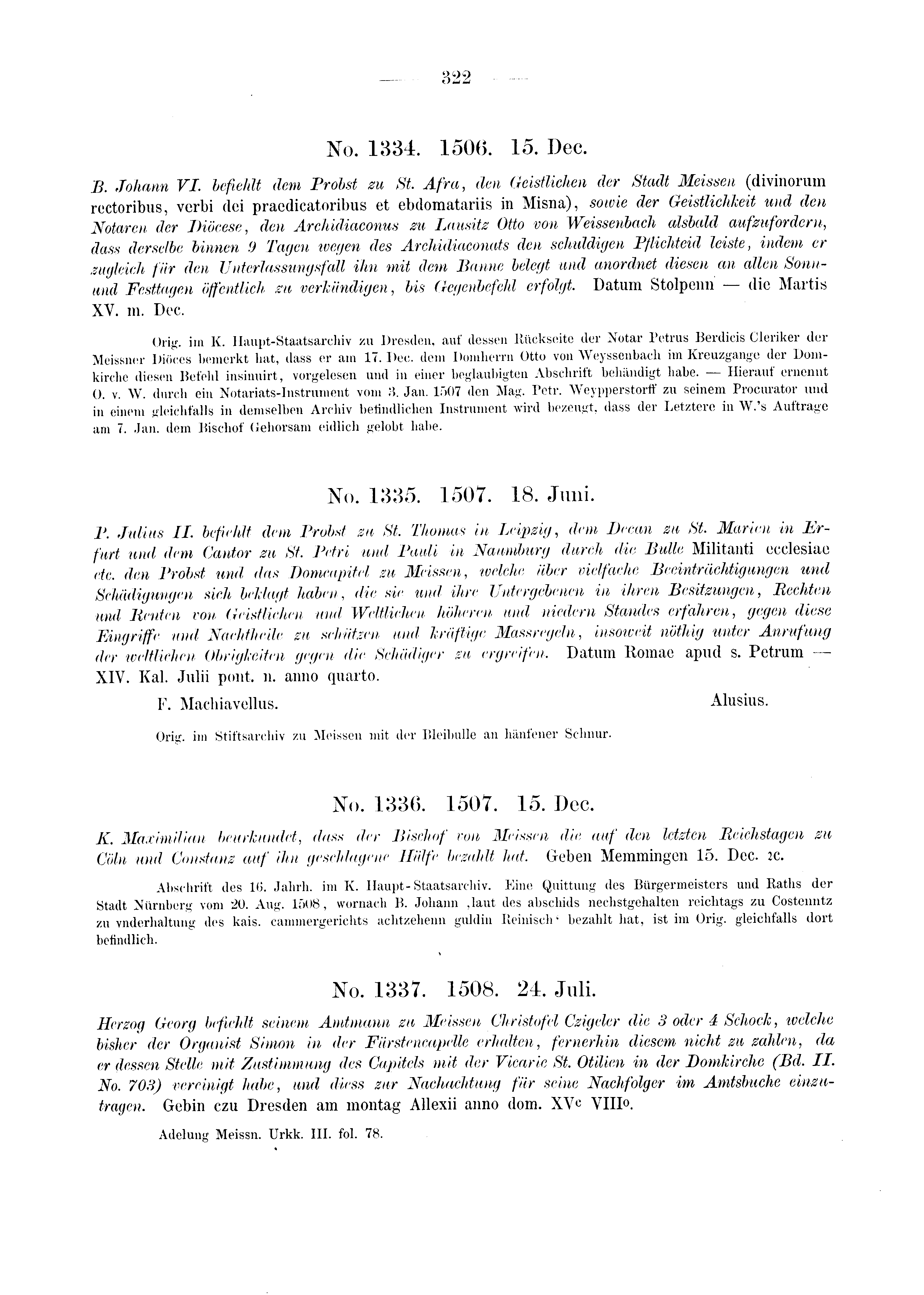 Historische Urkunde Seite 322 aus Band cds2_03