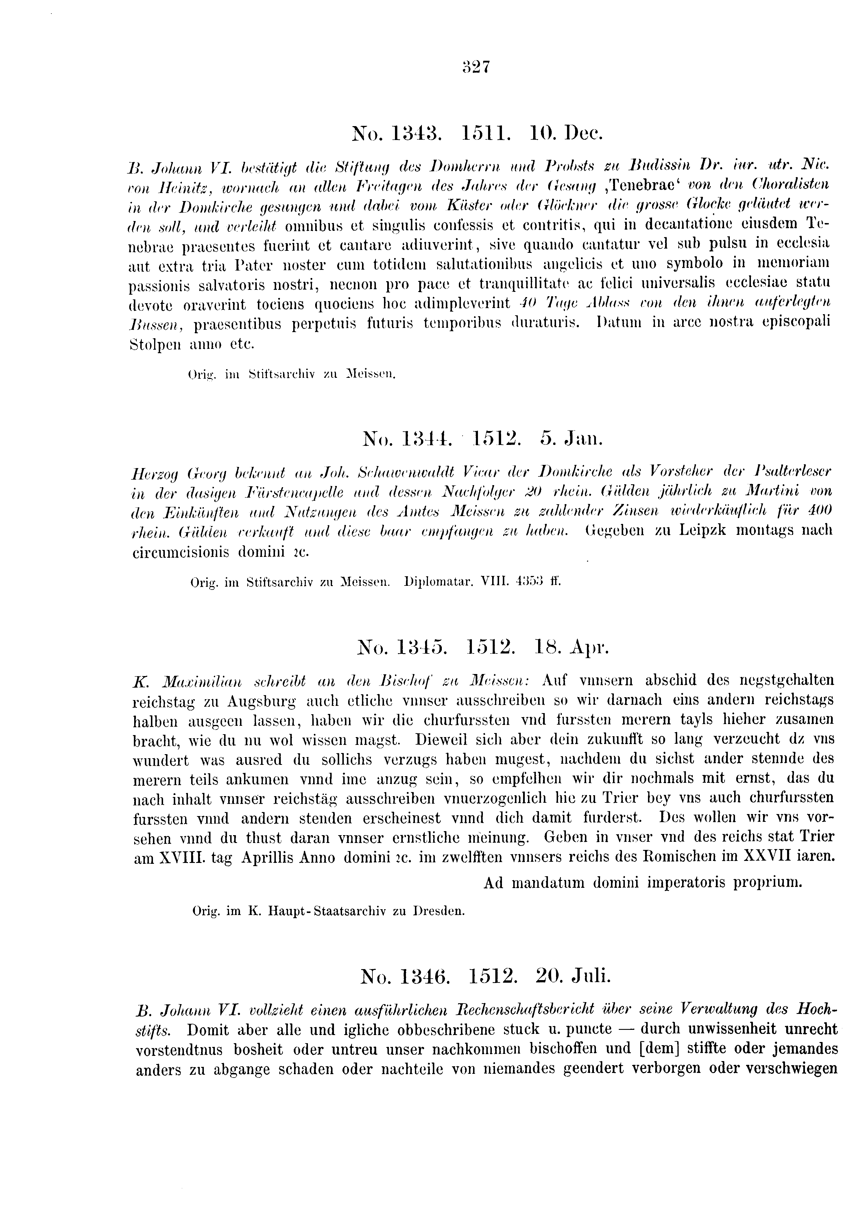Historische Urkunde Seite 327 aus Band cds2_03
