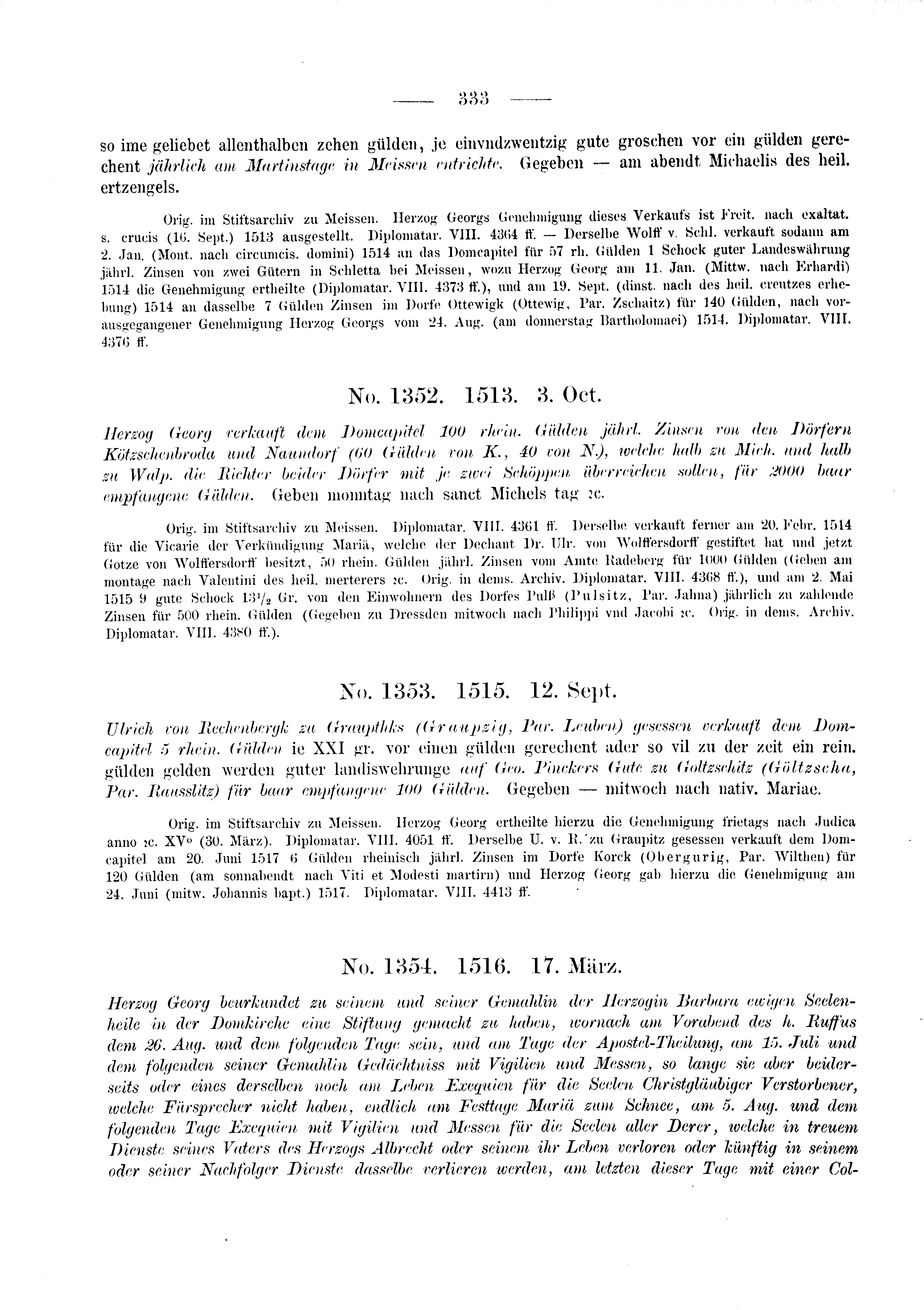 Historische Urkunde Seite 333 aus Band cds2_03