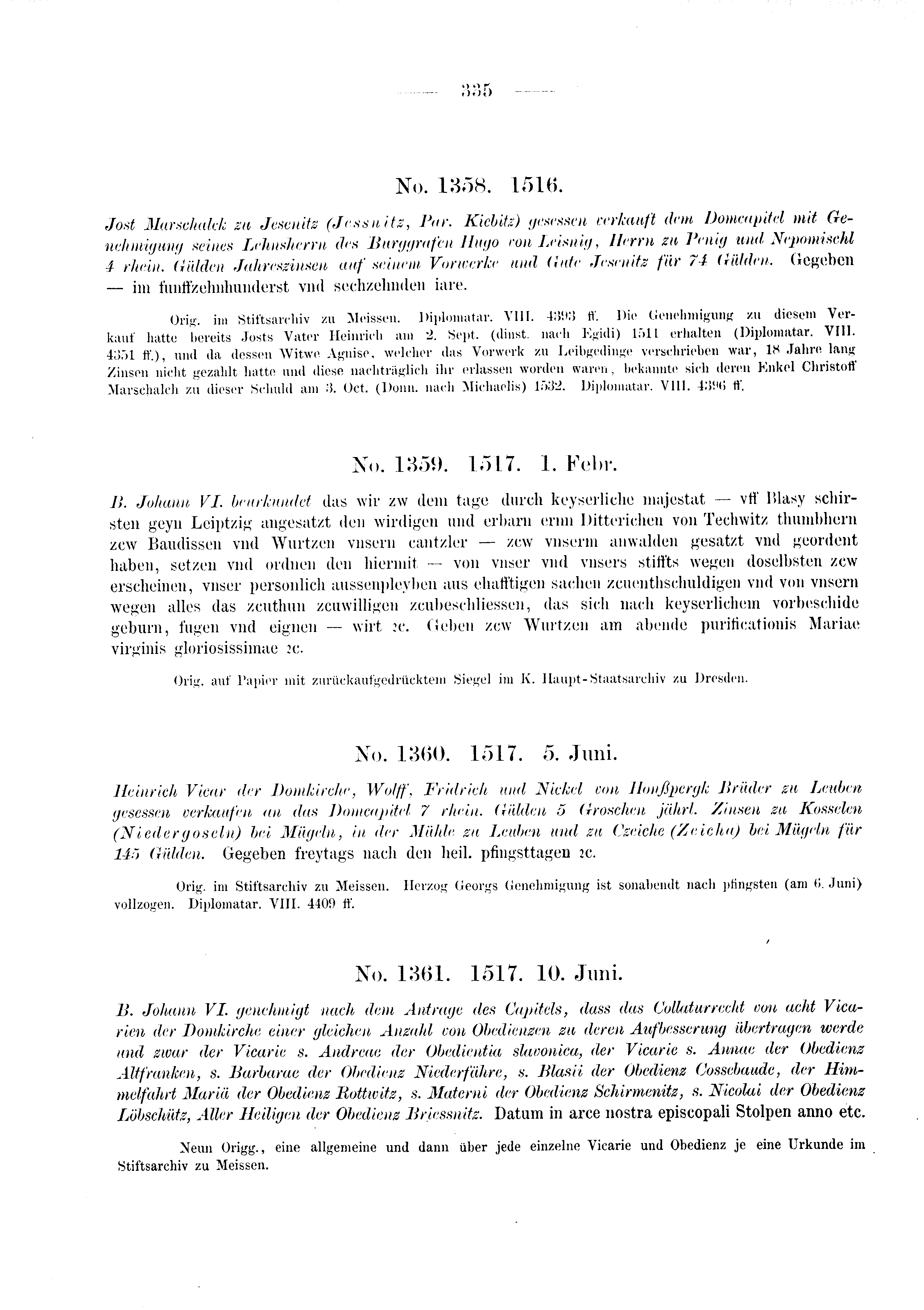 Historische Urkunde Seite 335 aus Band cds2_03