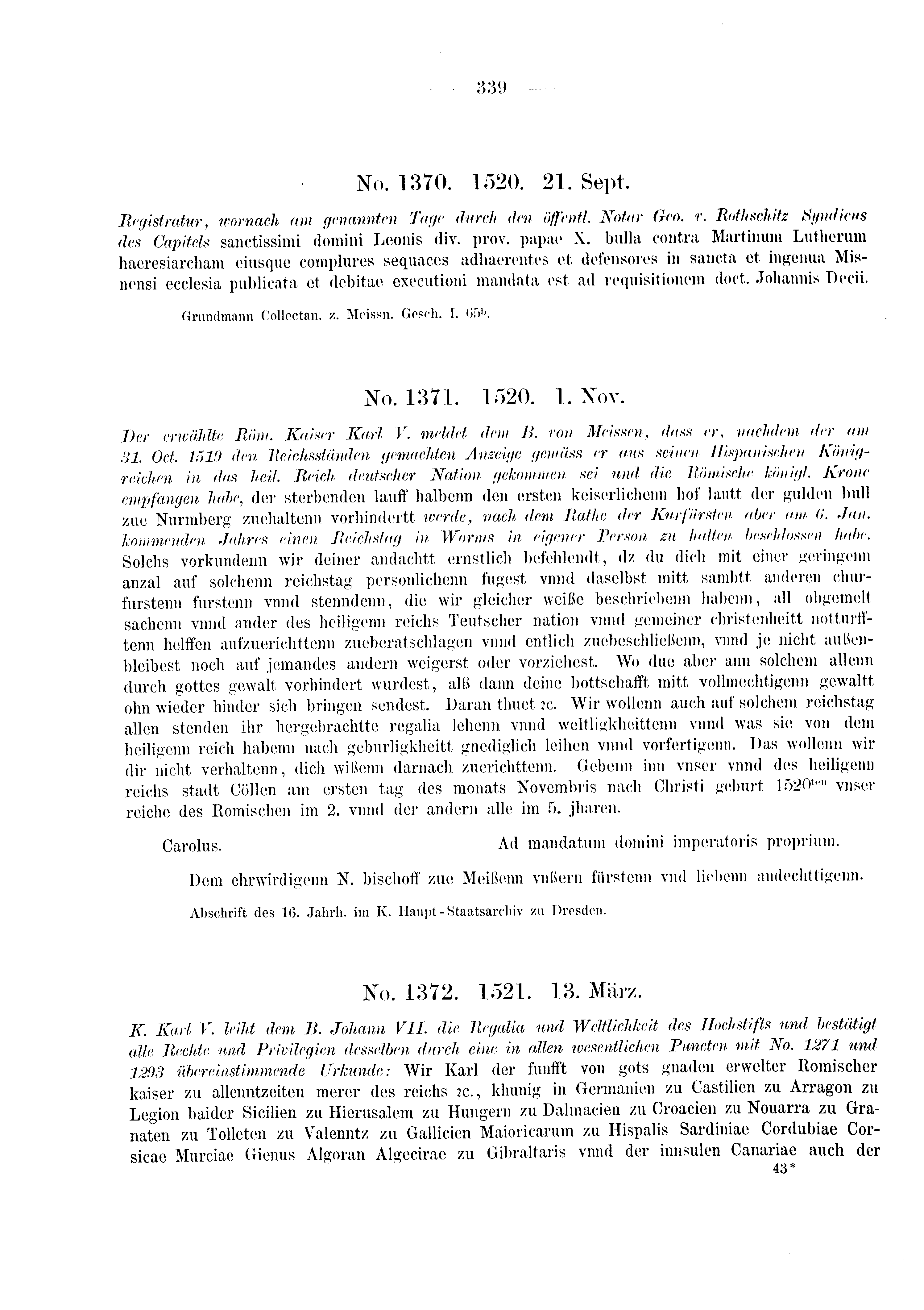 Historische Urkunde Seite 339 aus Band cds2_03