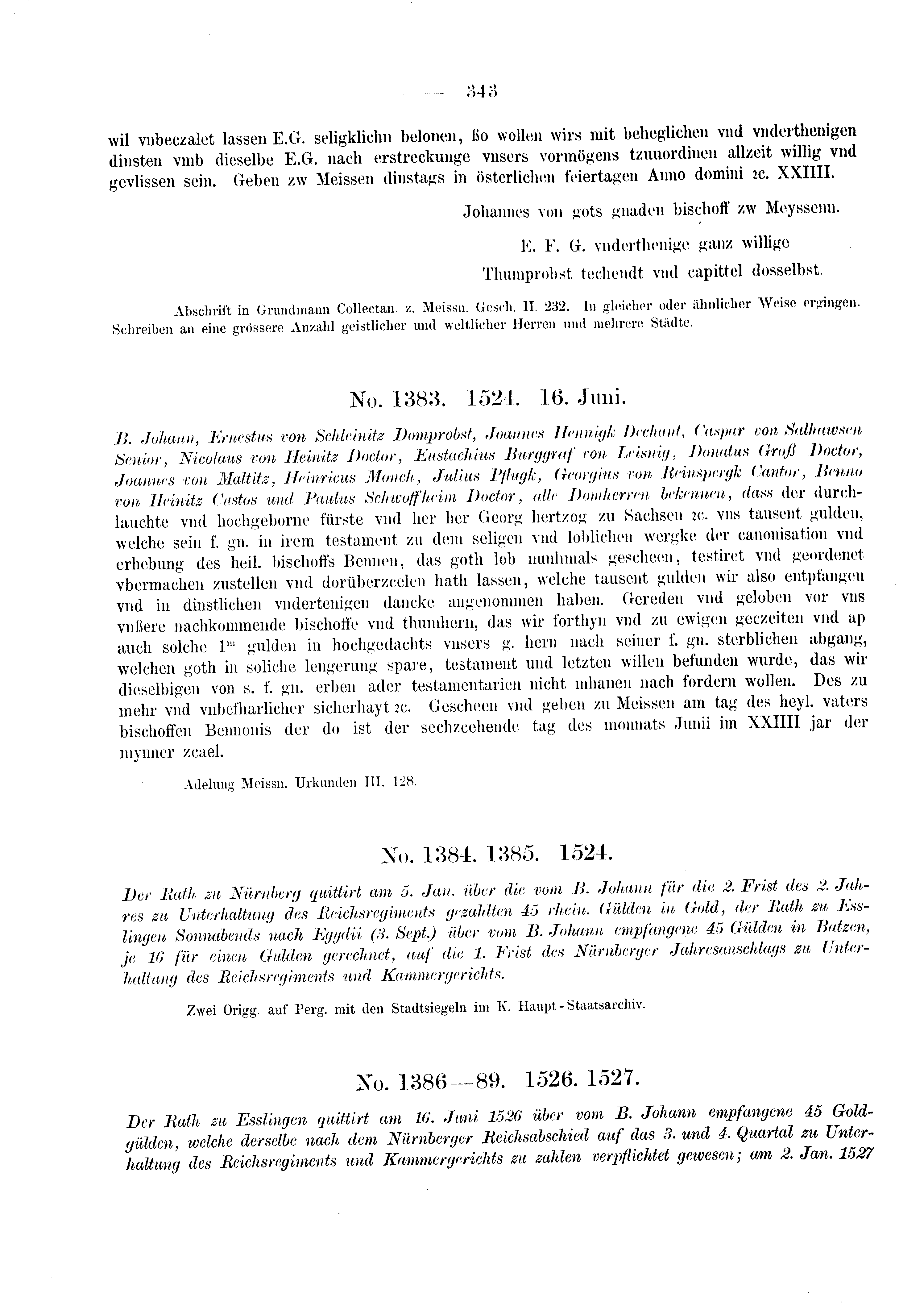 Historische Urkunde Seite 343 aus Band cds2_03