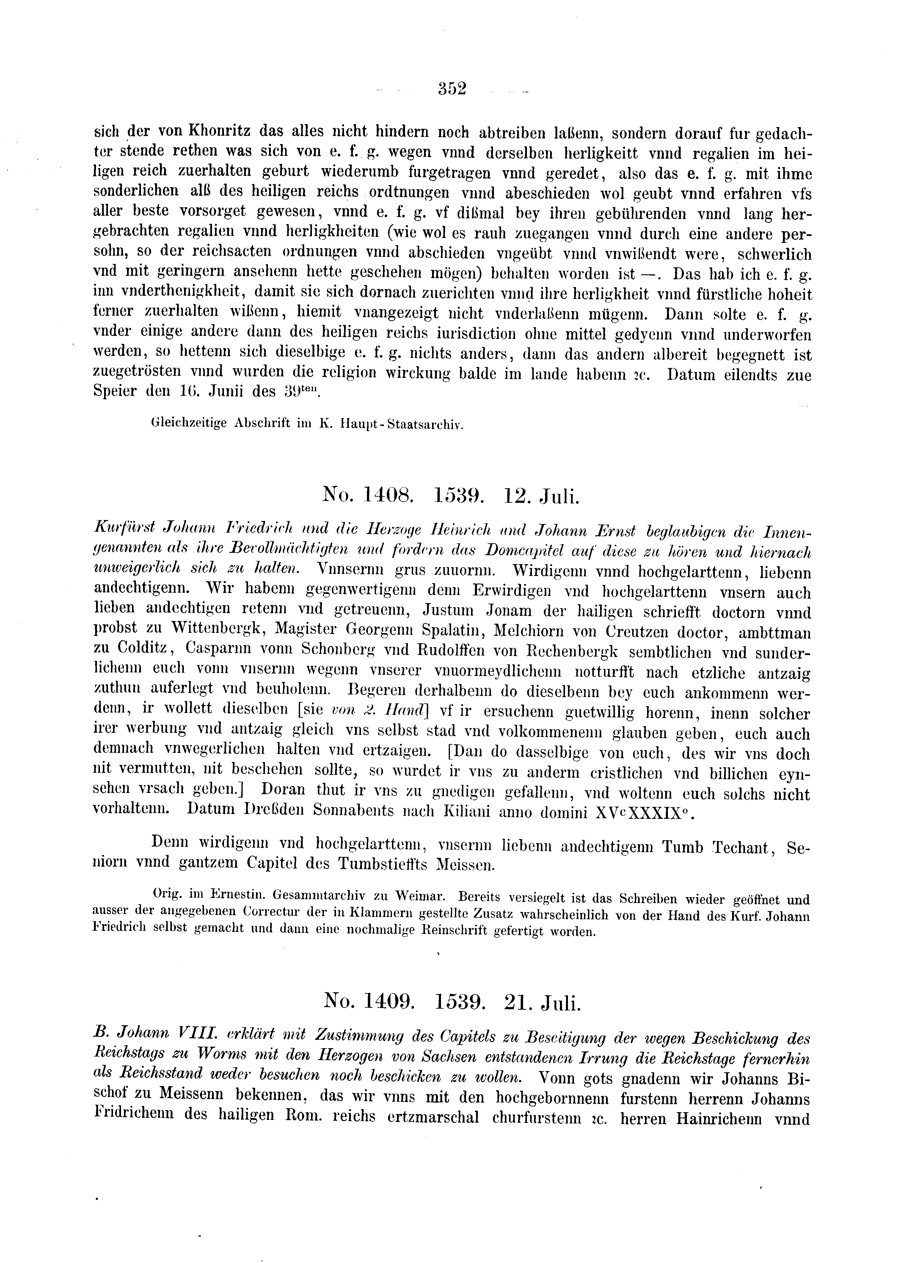 Historische Urkunde Seite 352 aus Band cds2_03