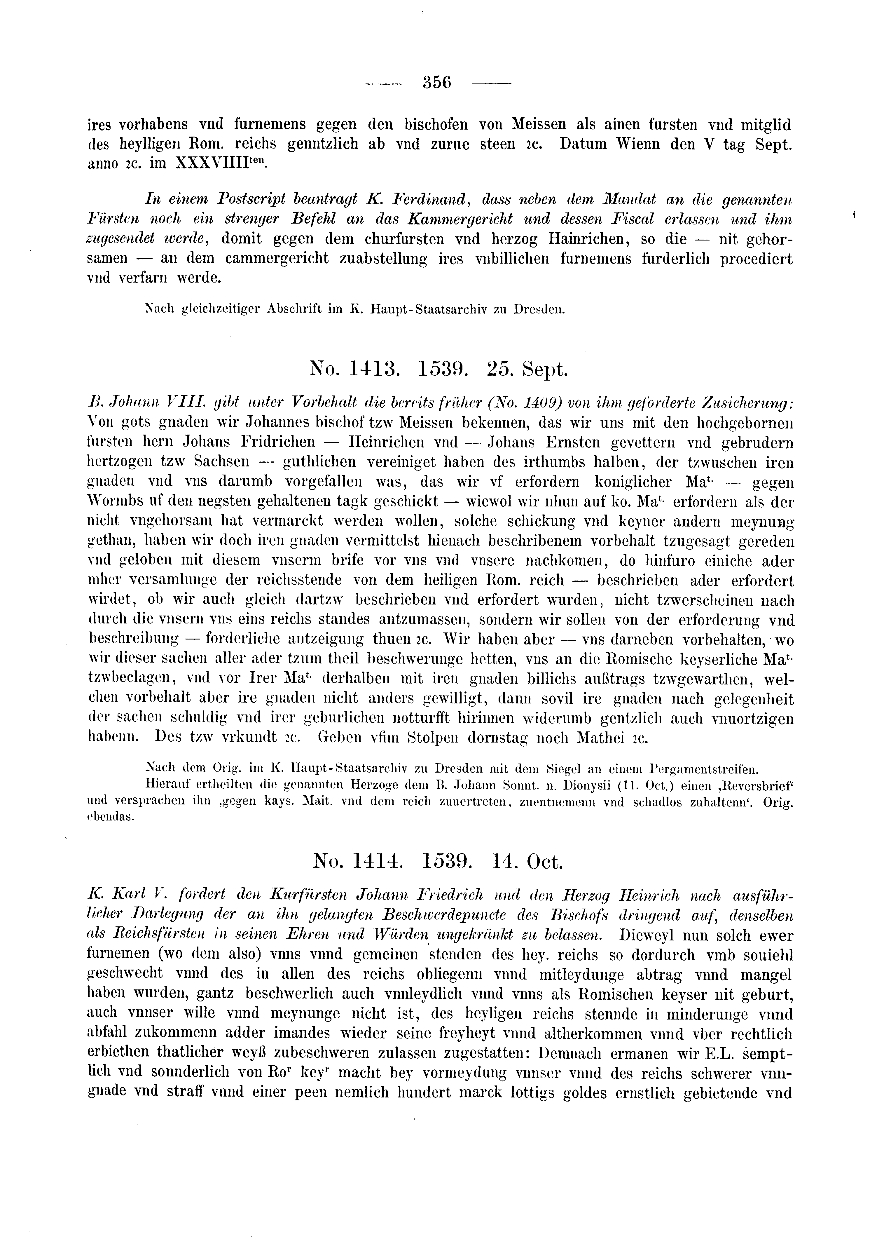 Historische Urkunde Seite 356 aus Band cds2_03