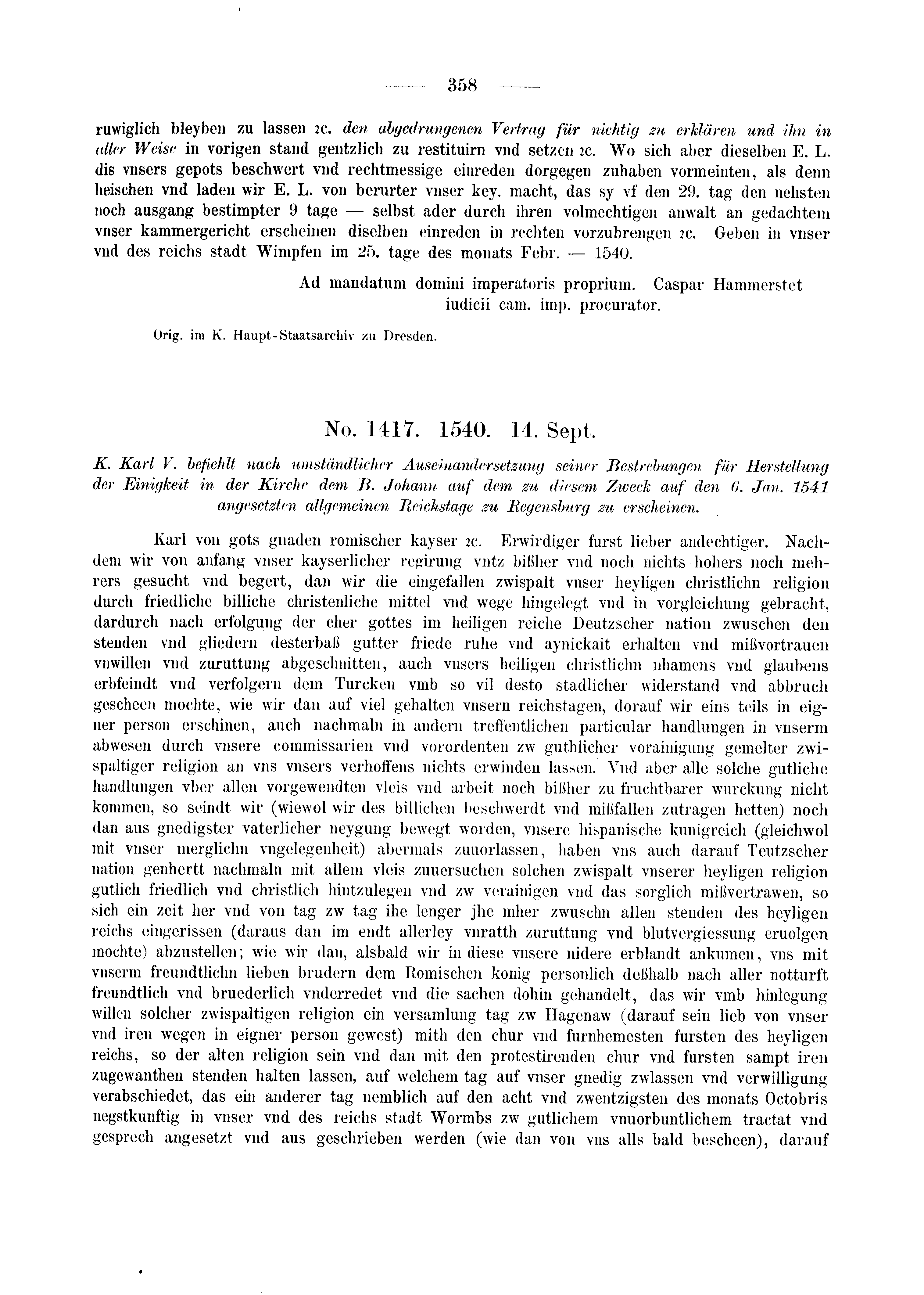 Historische Urkunde Seite 358 aus Band cds2_03